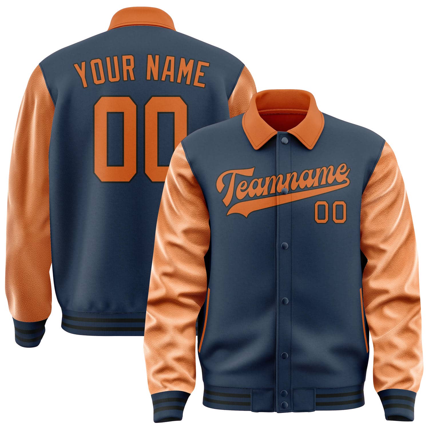 Maßgeschneidertes Marineblau Orange Jacke JA101028101717282817