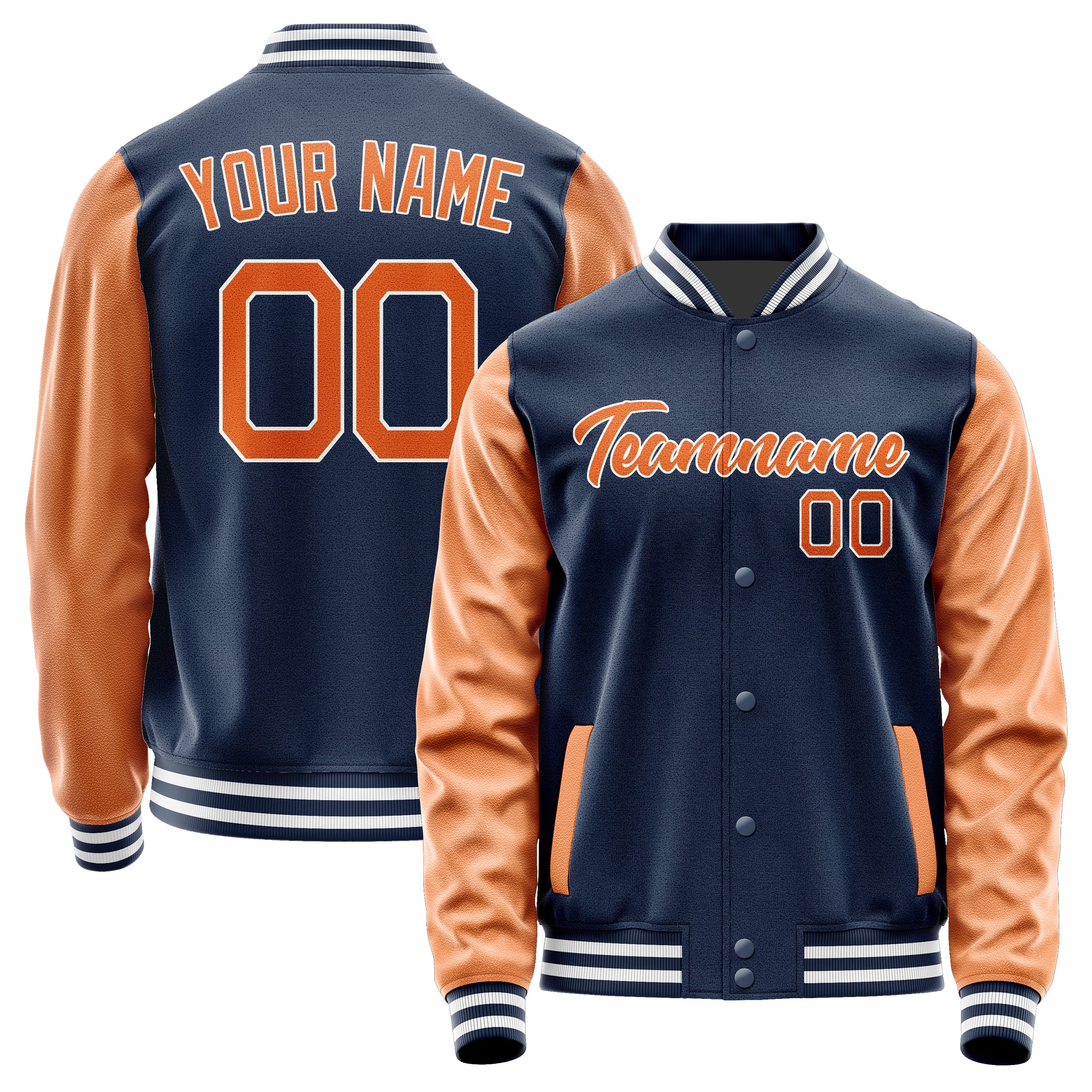 Maßgeschneidertes Marineblau Orange Jacke Ja1010281018B21828
