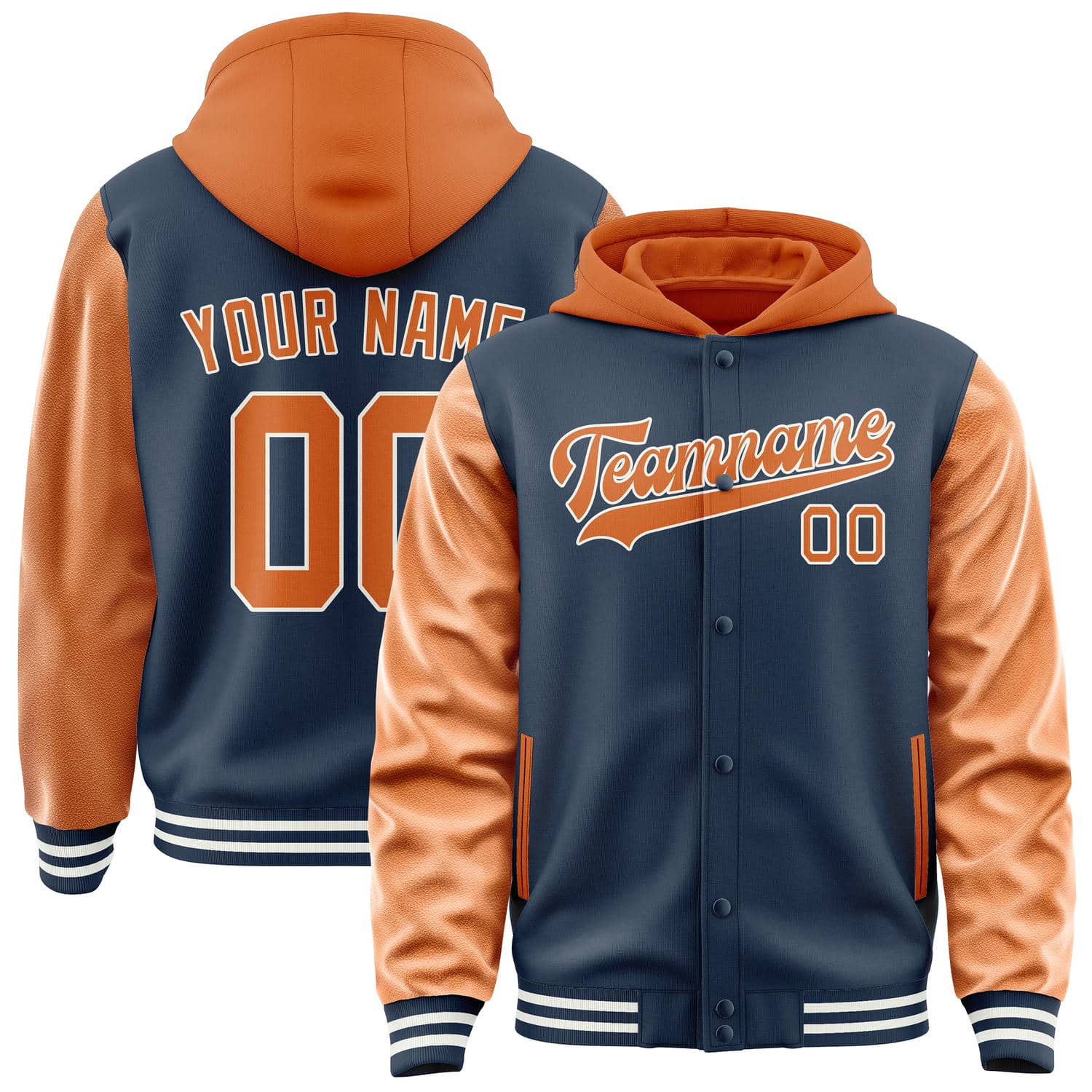 Maßgeschneidertes Marineblau Orange Jacke JA101028101818282818