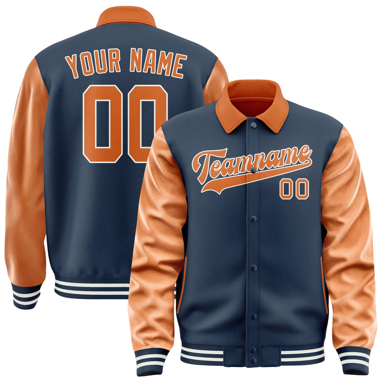 Maßgeschneidertes Marineblau Orange Jacke JA101028101818282818