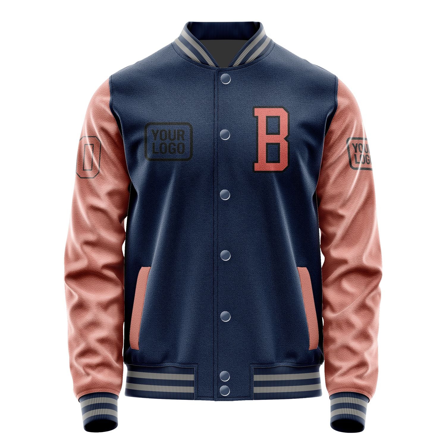 Maßgeschneidertes Marineblau Kupferrose Jacke JA101029100417292917