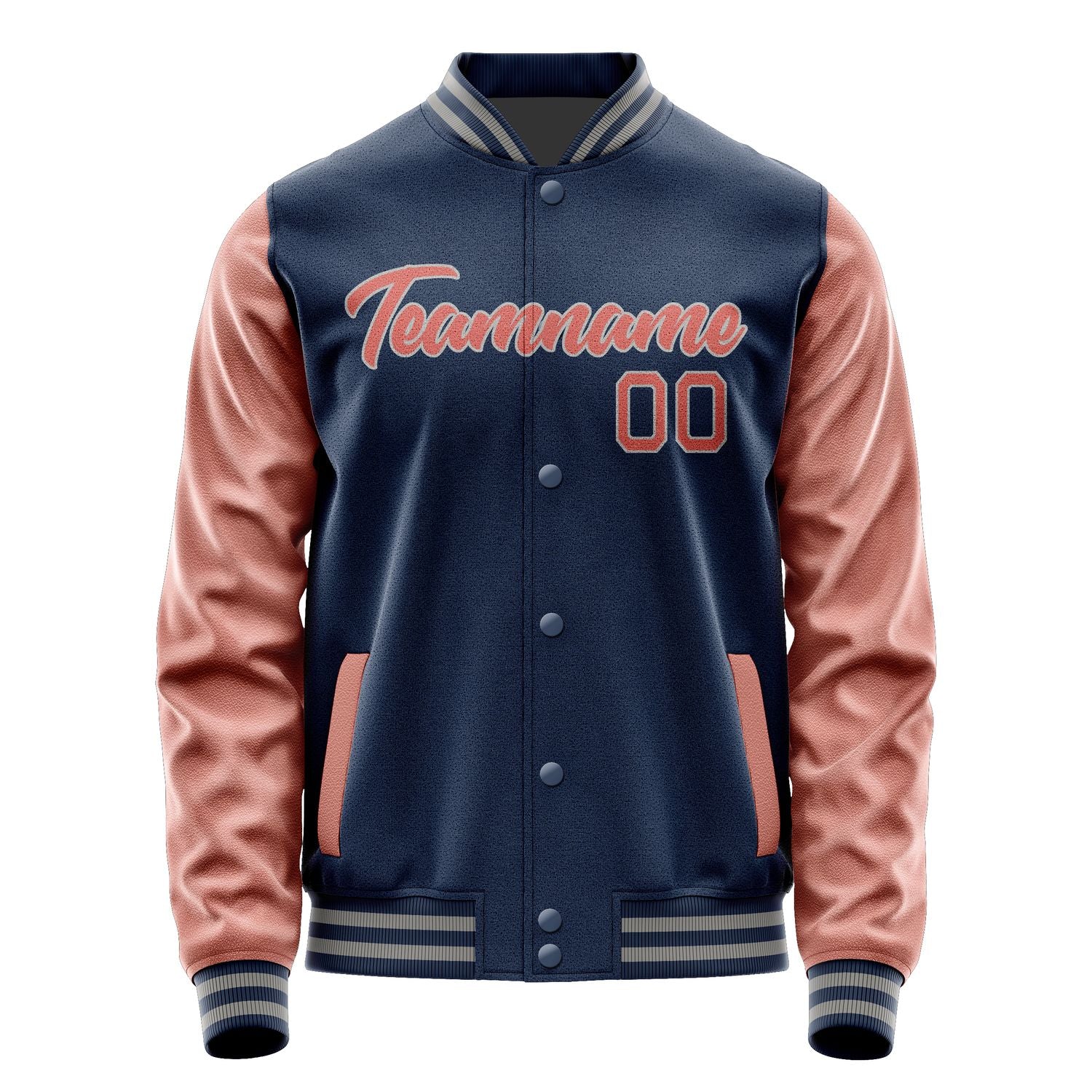 Maßgeschneidertes Marineblau Kupferrose Jacke Ja1010291004B20429