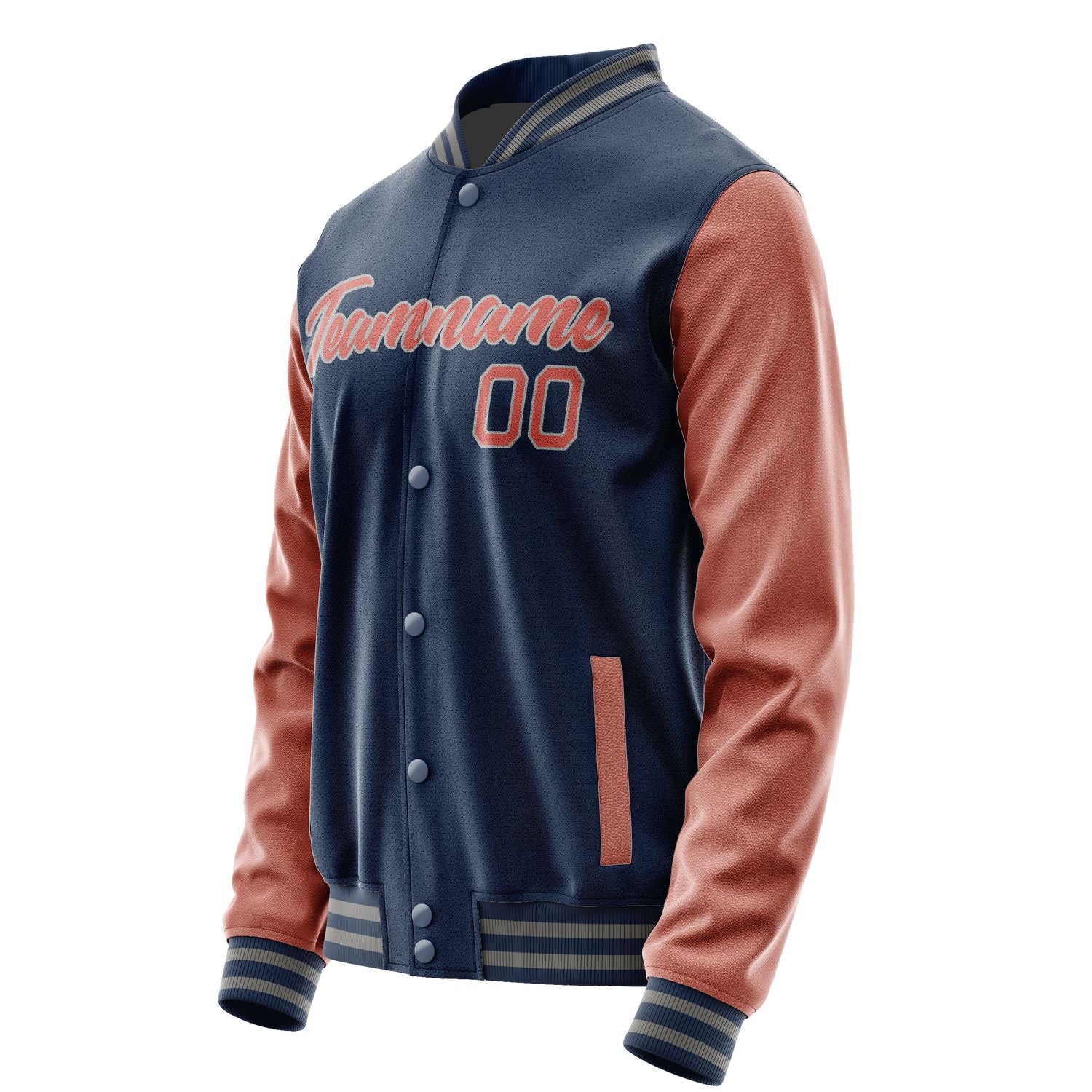Maßgeschneidertes Marineblau Kupferrose Jacke Ja1010291004B20429