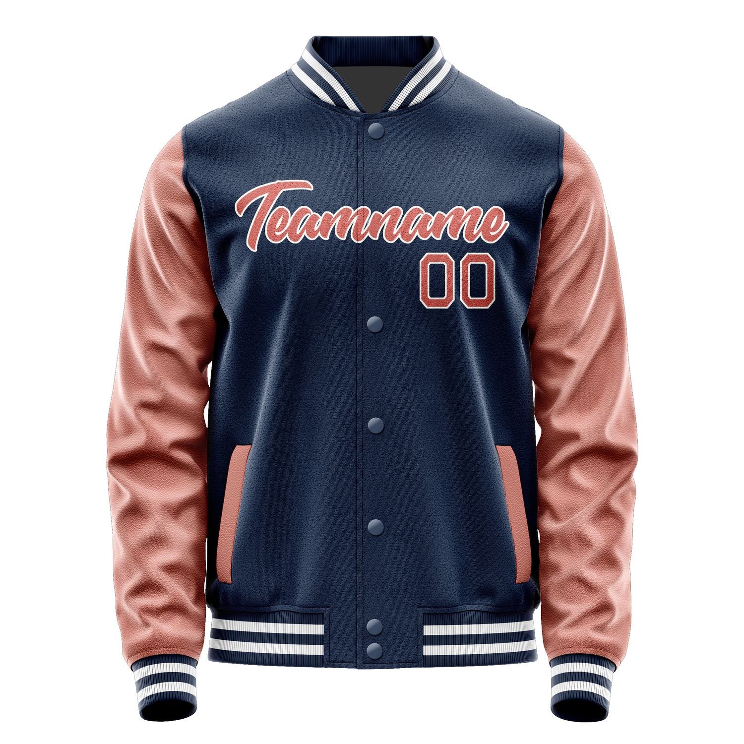 Maßgeschneidertes Marineblau Kupferrose Jacke Ja1010291018B21829
