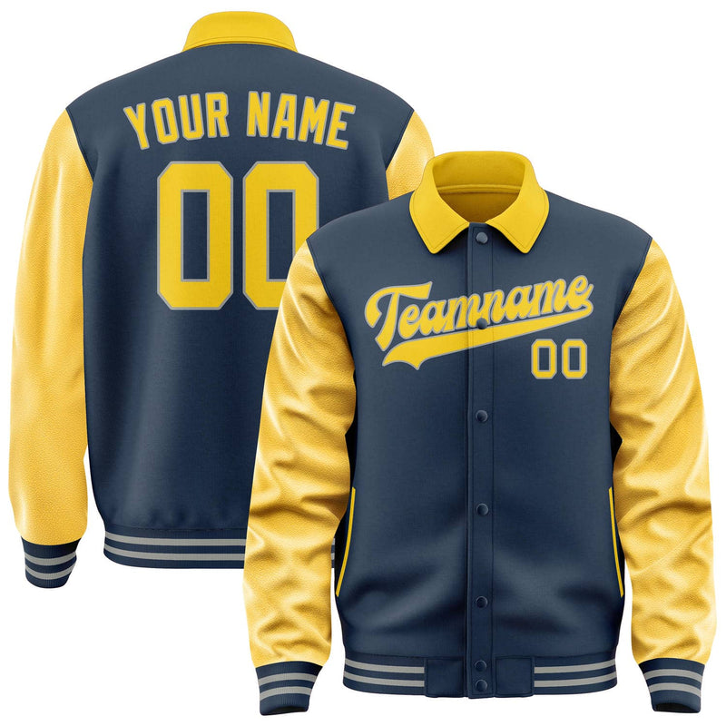 Maßgeschneidertes Marineblau Gold Jacke JA101030100417303017