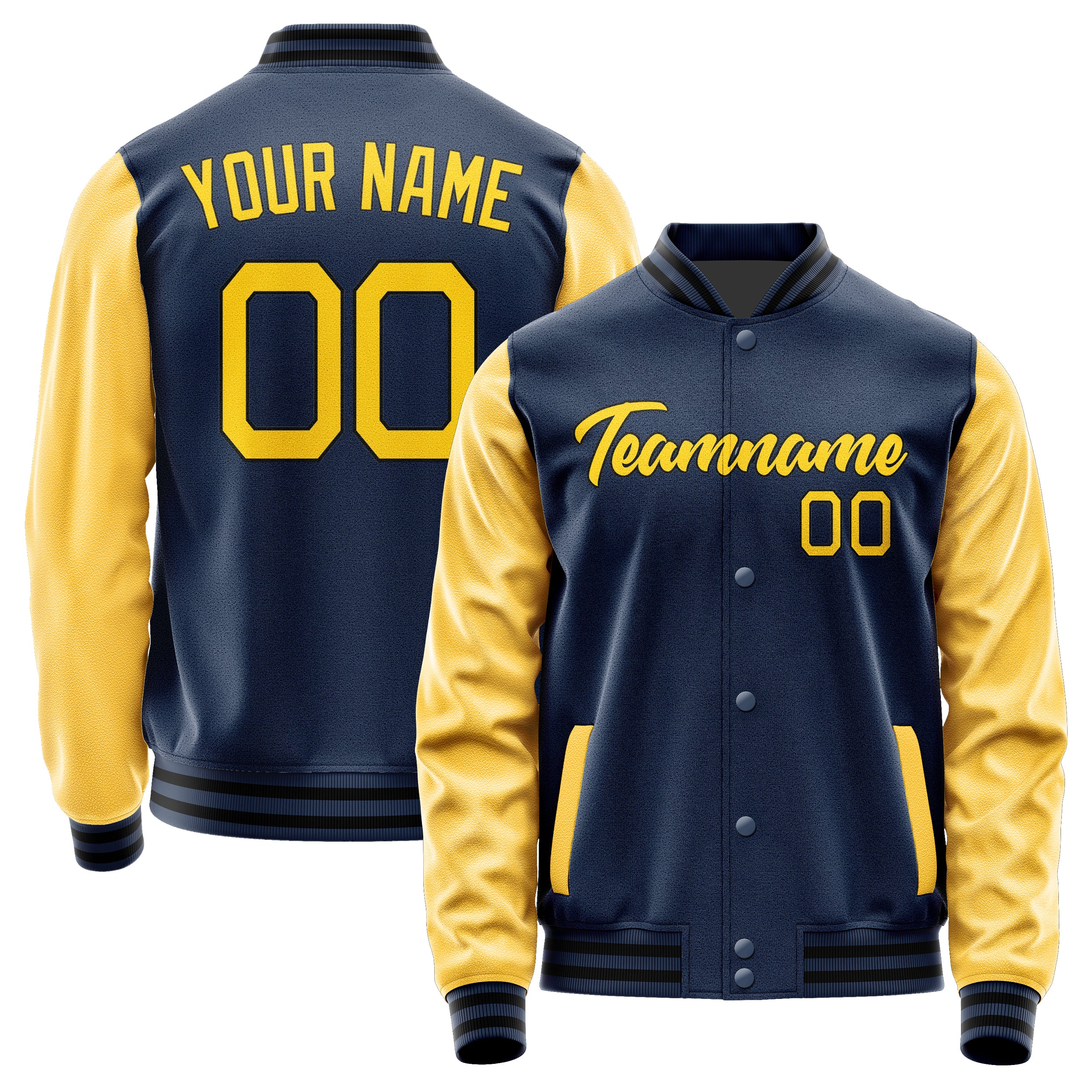 Maßgeschneidertes Marineblau Gold Jacke Ja1010301017B21730