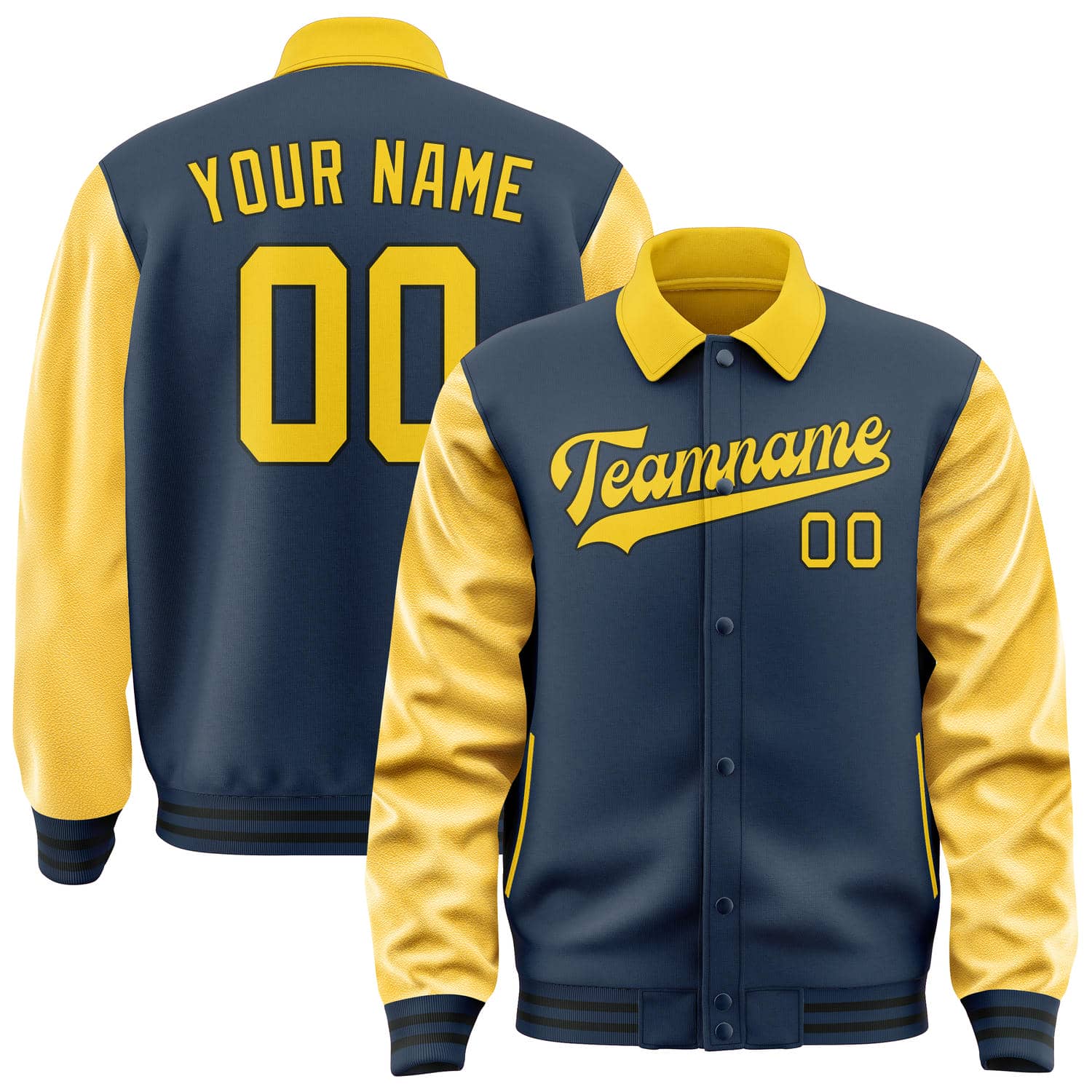 Maßgeschneidertes Marineblau Gold Jacke JA101030101717303017