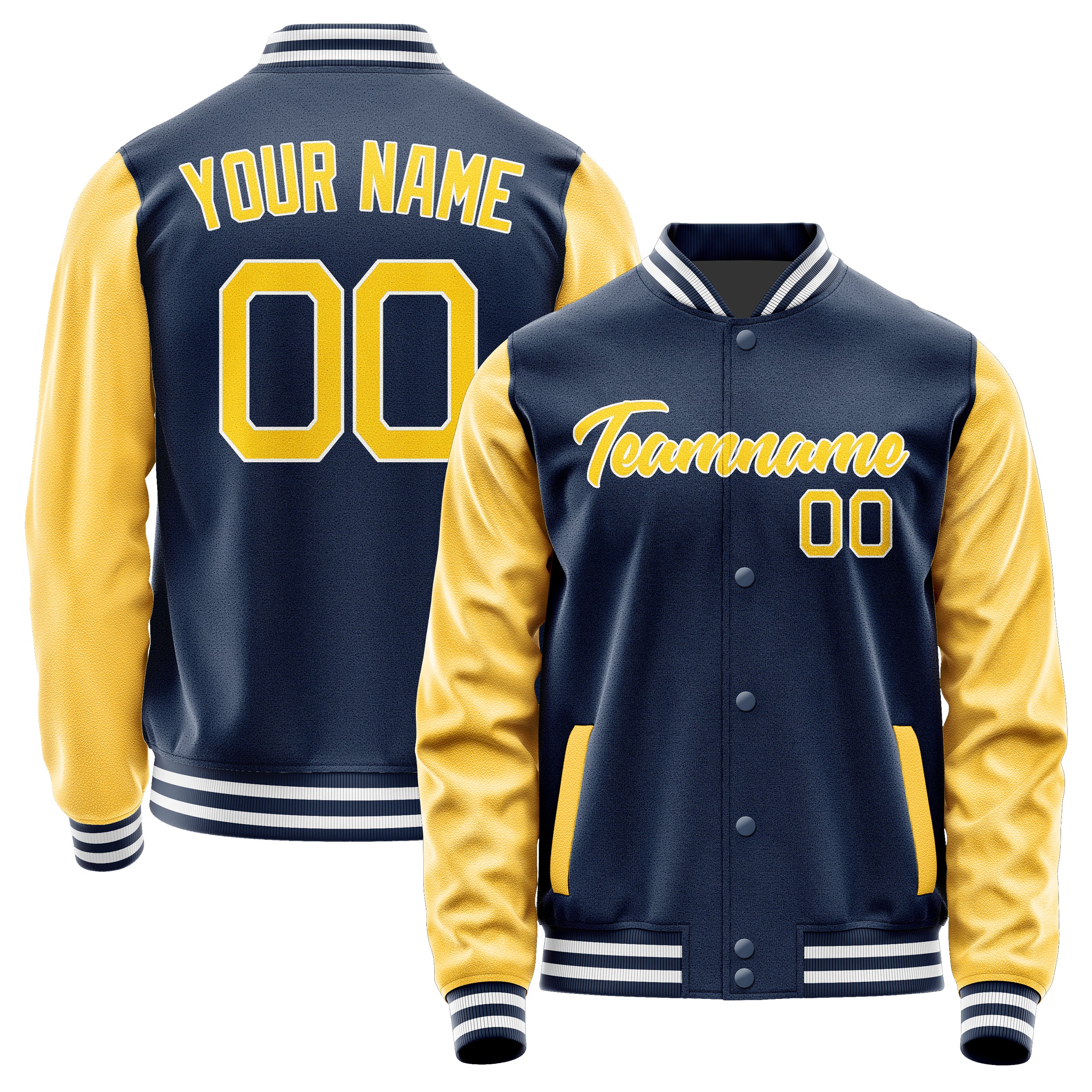 Maßgeschneidertes Marineblau Gold Jacke Ja1010301018B21830