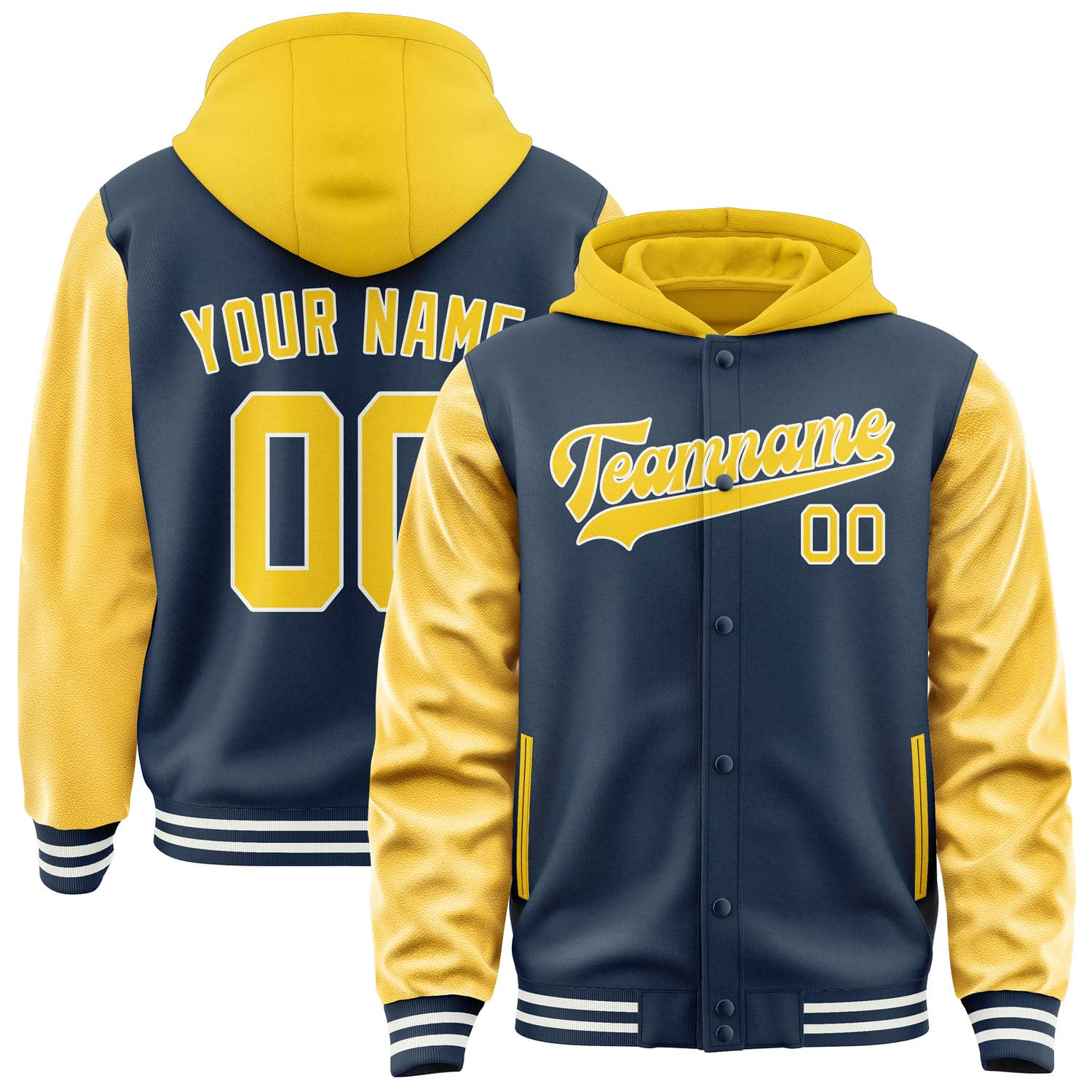 Maßgeschneidertes Marineblau Gold Jacke JA101030101818303018