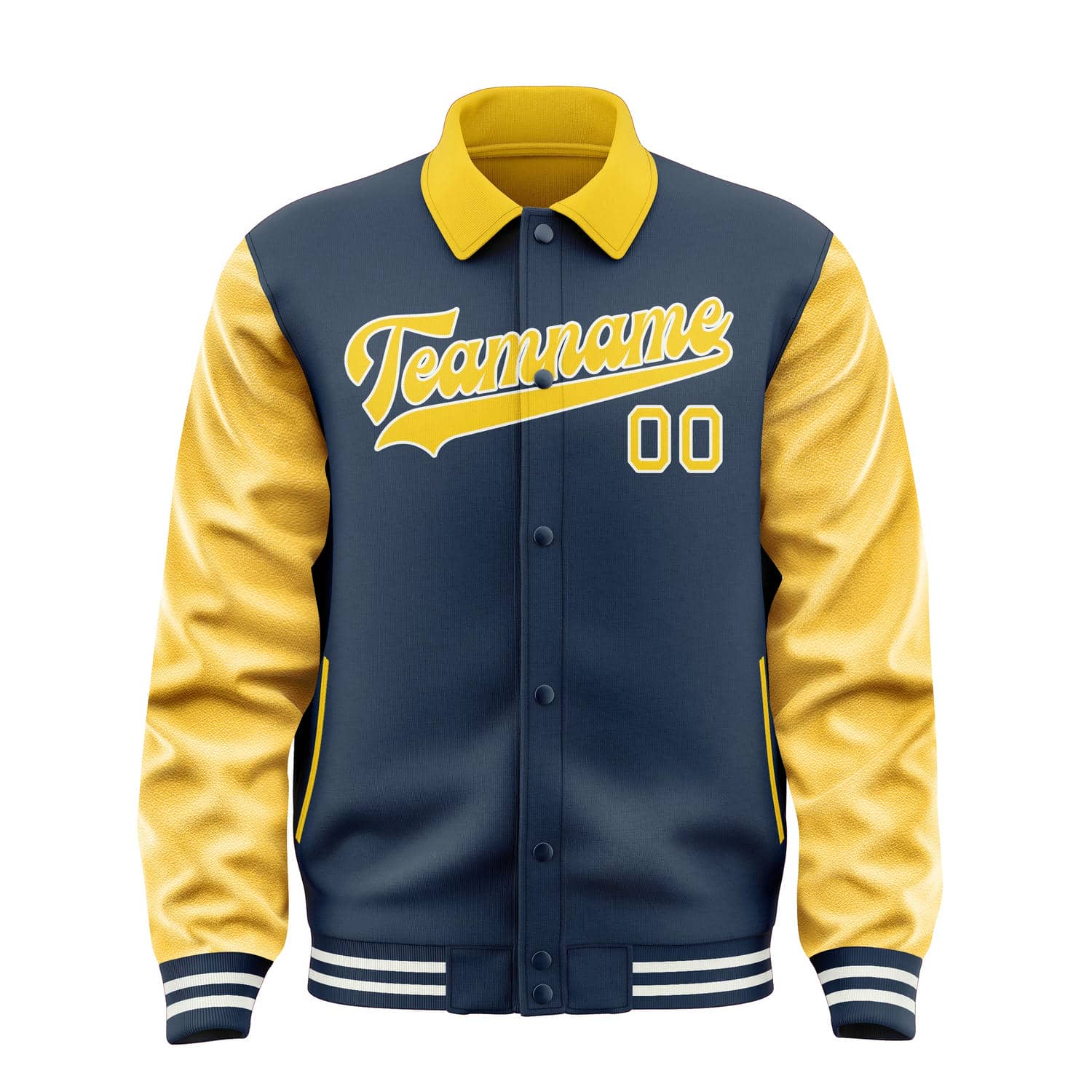 Maßgeschneidertes Marineblau Gold Jacke