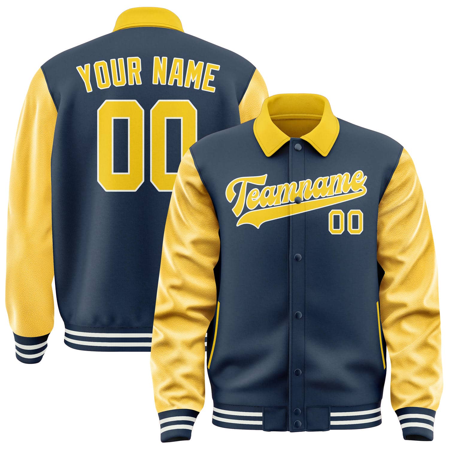Maßgeschneidertes Marineblau Gold Jacke JA101030101818303018