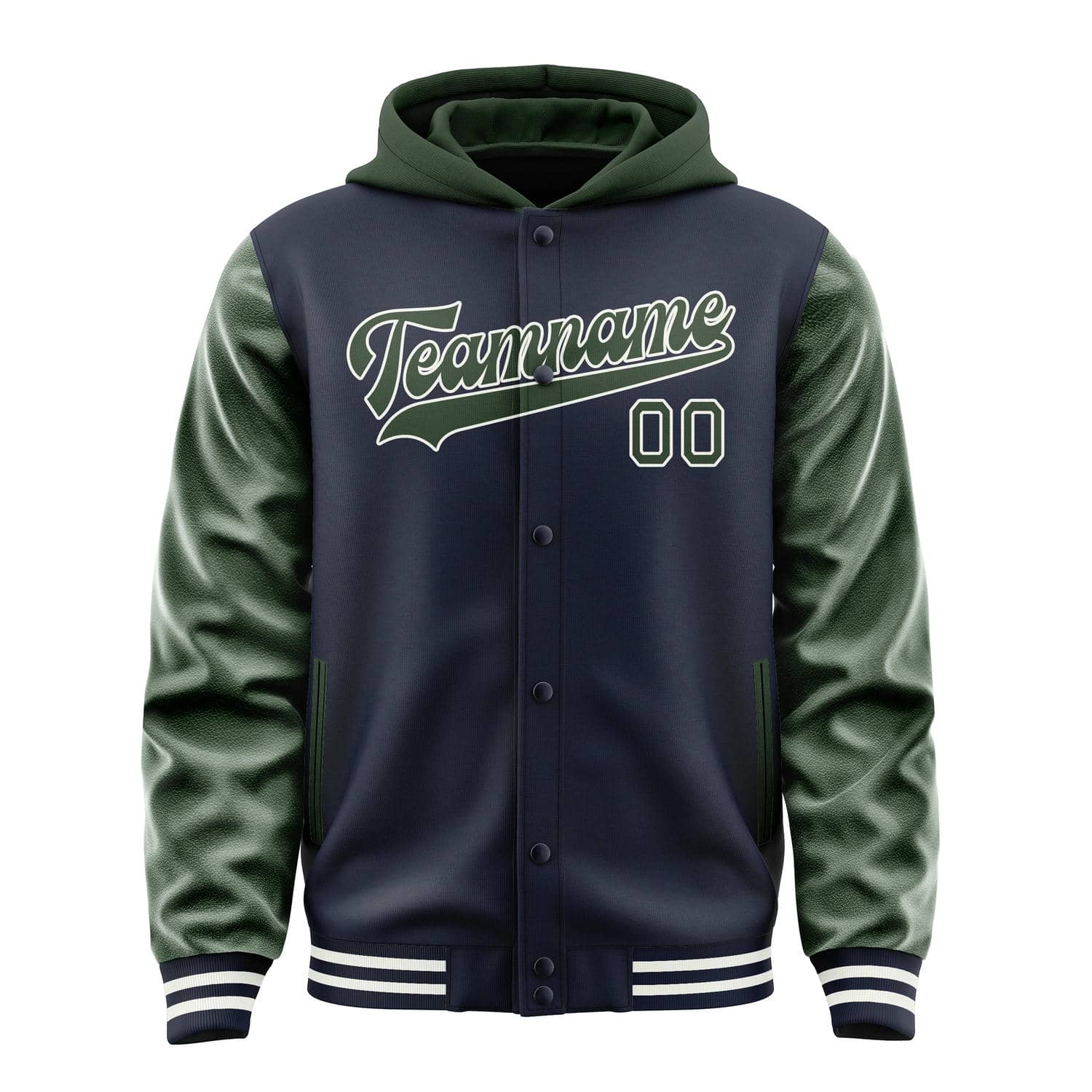 Maßgeschneidertes Stahlblau Tannengrün Jacke