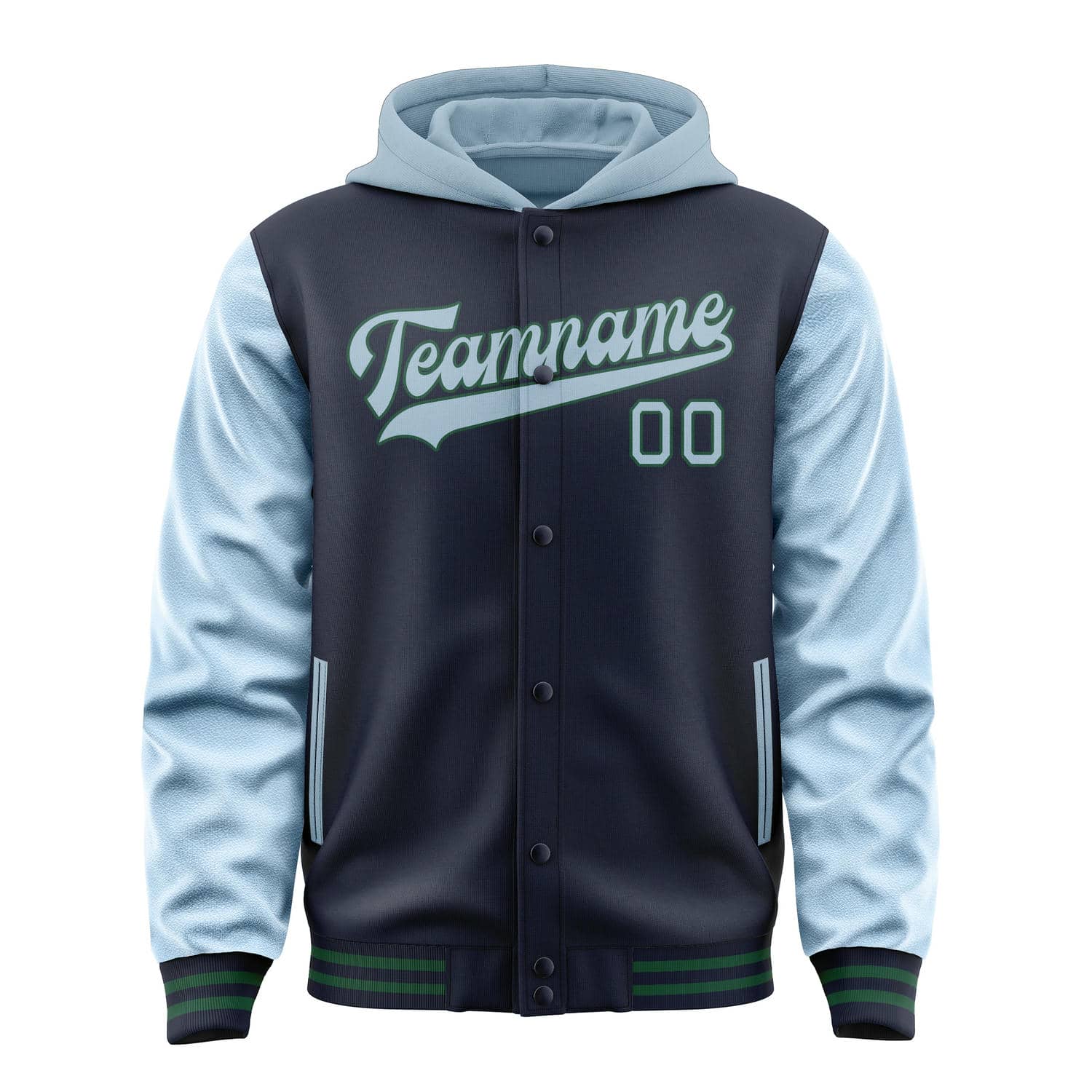 Maßgeschneidertes Stahlblau Hellblau Jacke