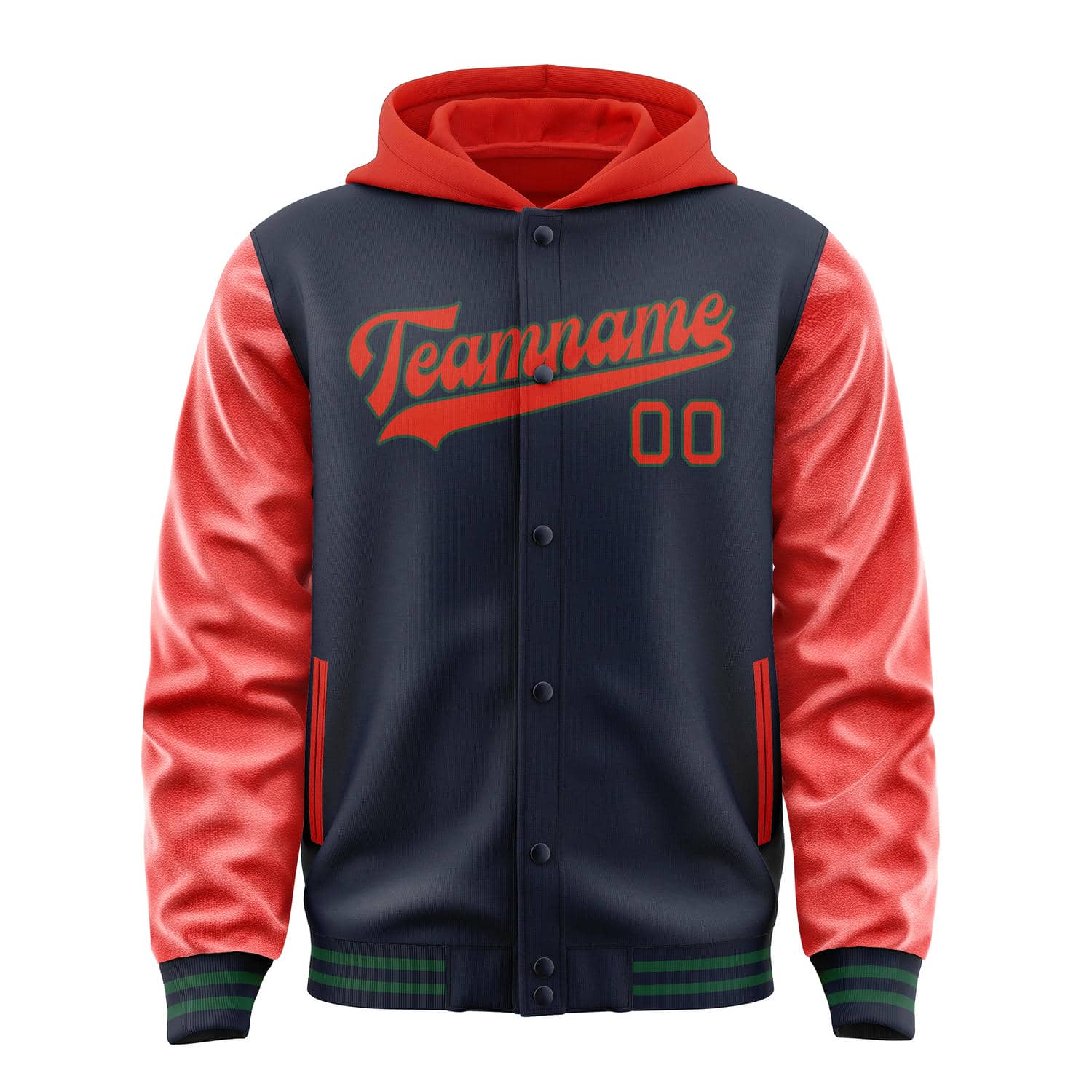 Maßgeschneidertes Stahlblau Orangerot Jacke