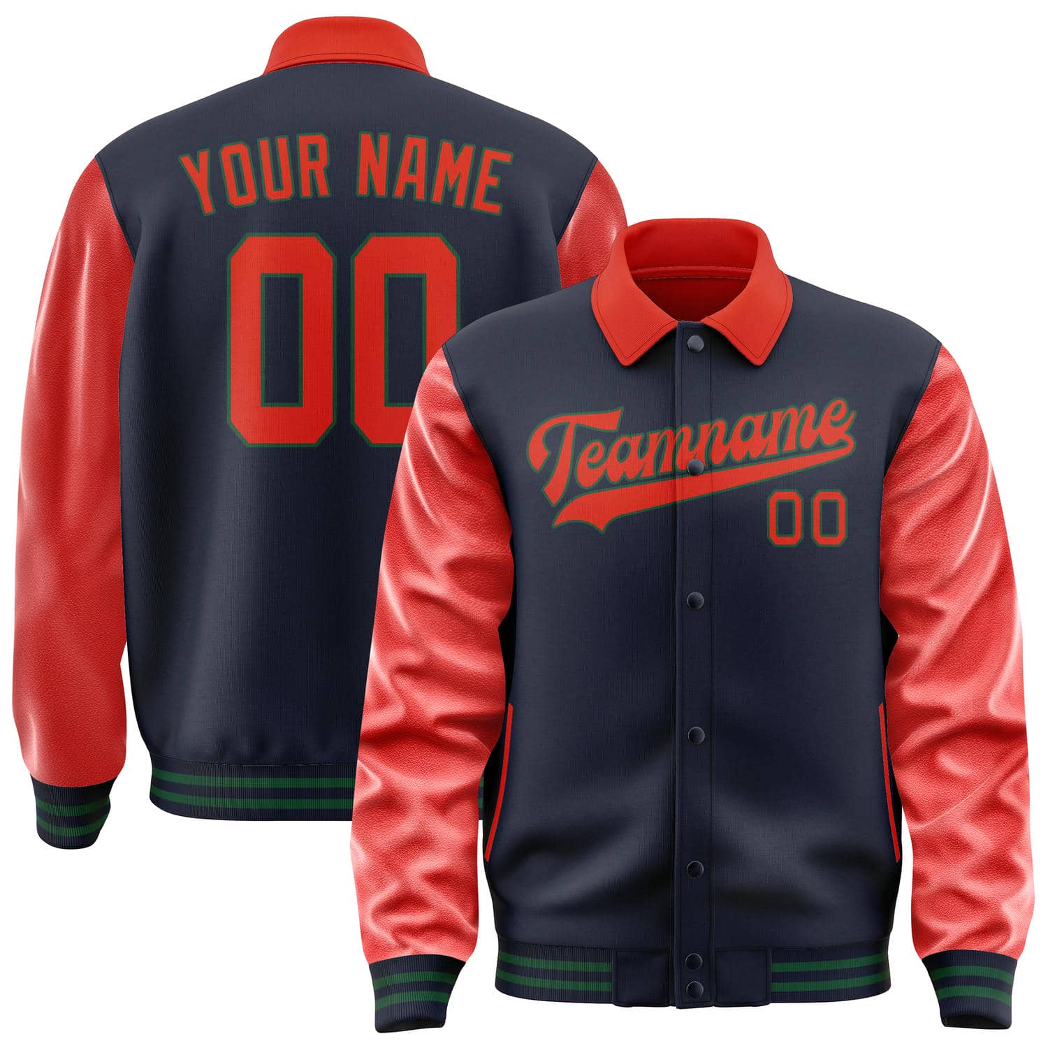 Maßgeschneidertes Stahlblau Orangerot Jacke JA111112110517121217