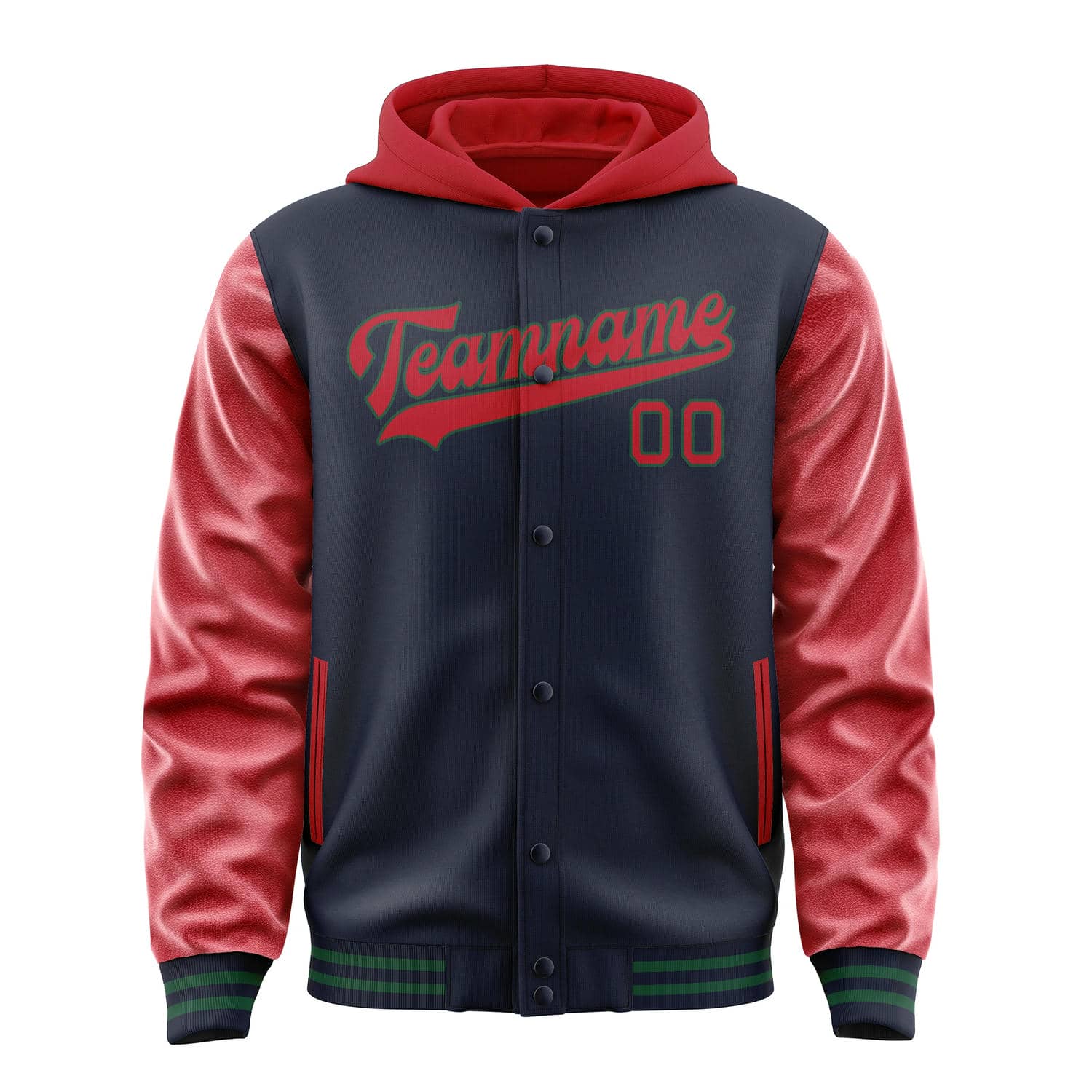 Maßgeschneidertes Stahlblau Rot Jacke