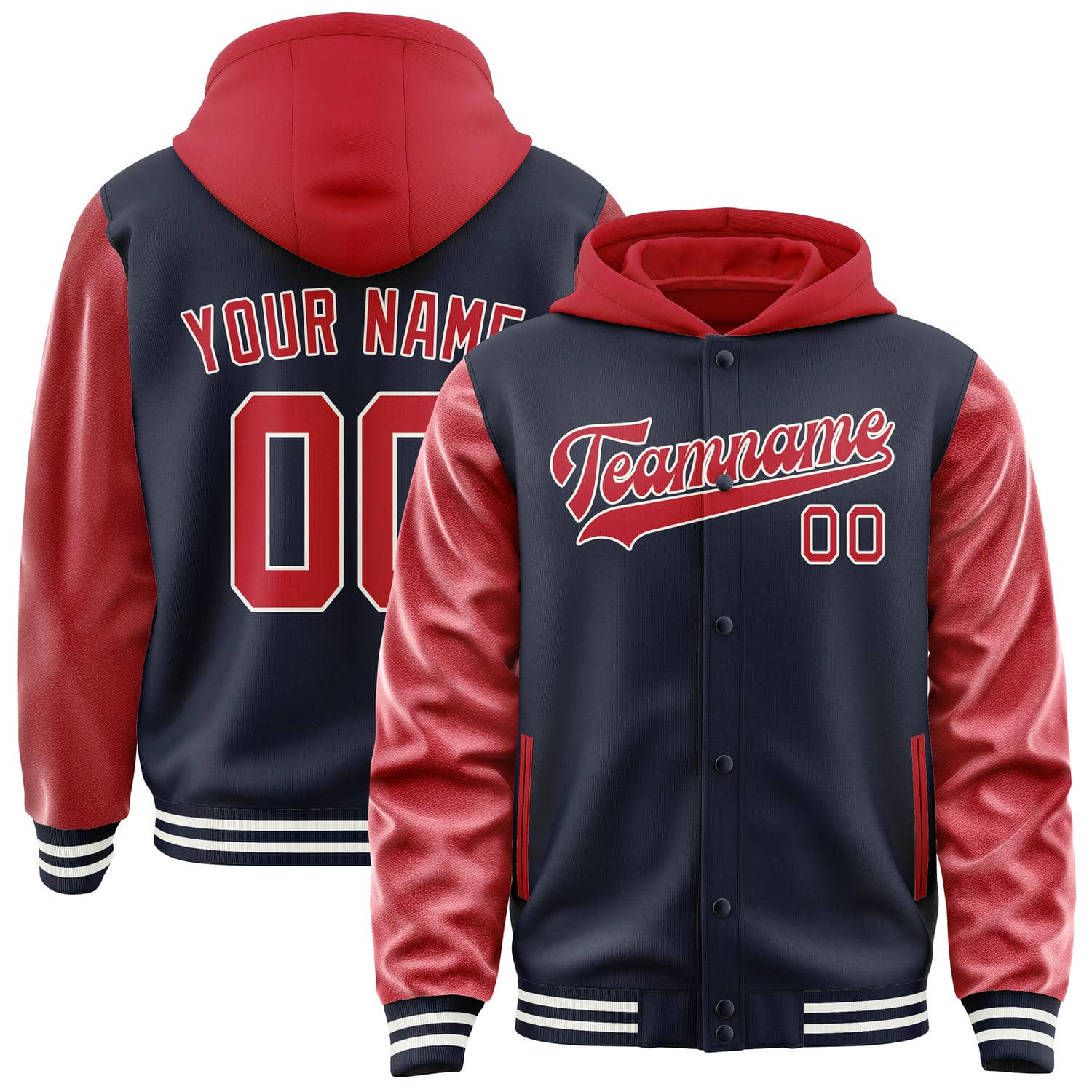 Maßgeschneidertes Stahlblau Rot Jacke JA111114111818141418