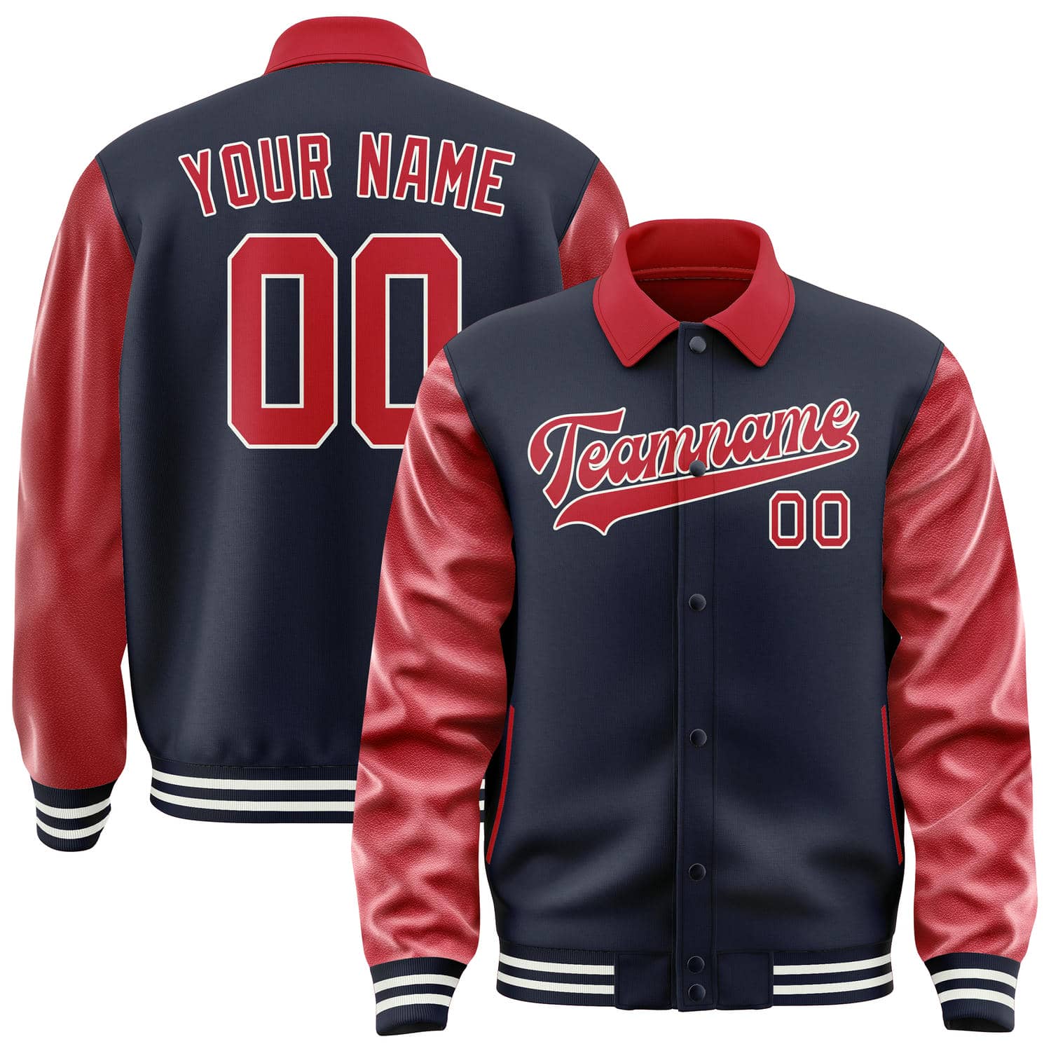 Maßgeschneidertes Stahlblau Rot Jacke JA111114111818141418