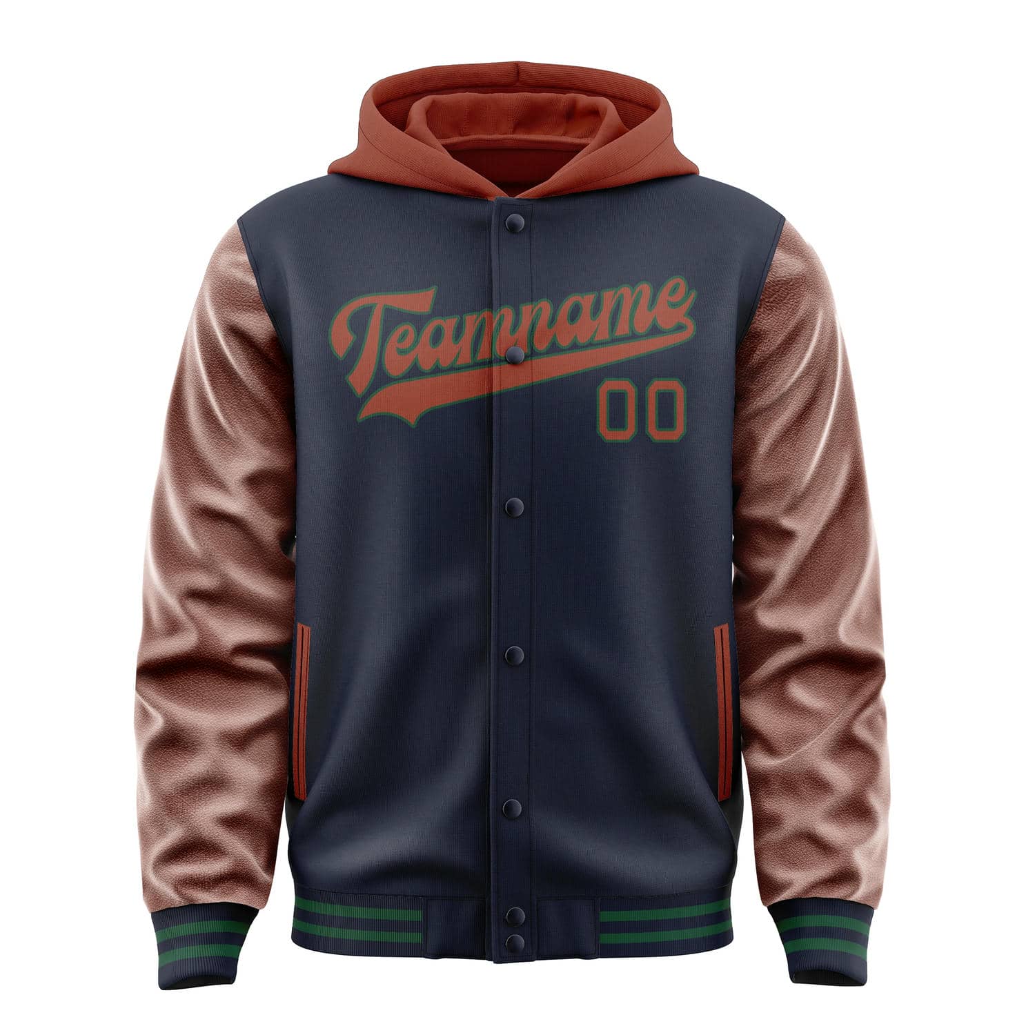 Maßgeschneidertes Stahlblau Korallenrot Jacke