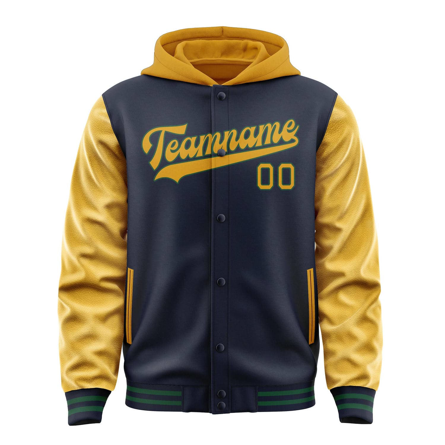 Maßgeschneidertes Stahlblau Gelb Jacke