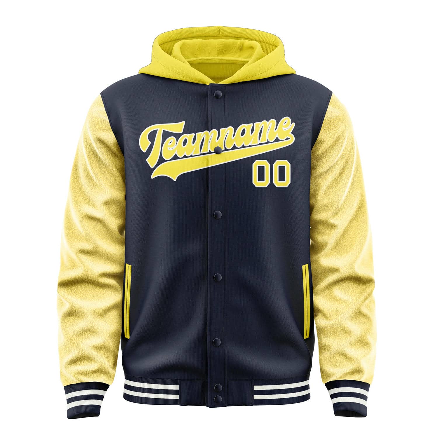 Maßgeschneidertes Stahlblau Blassgelb Jacke