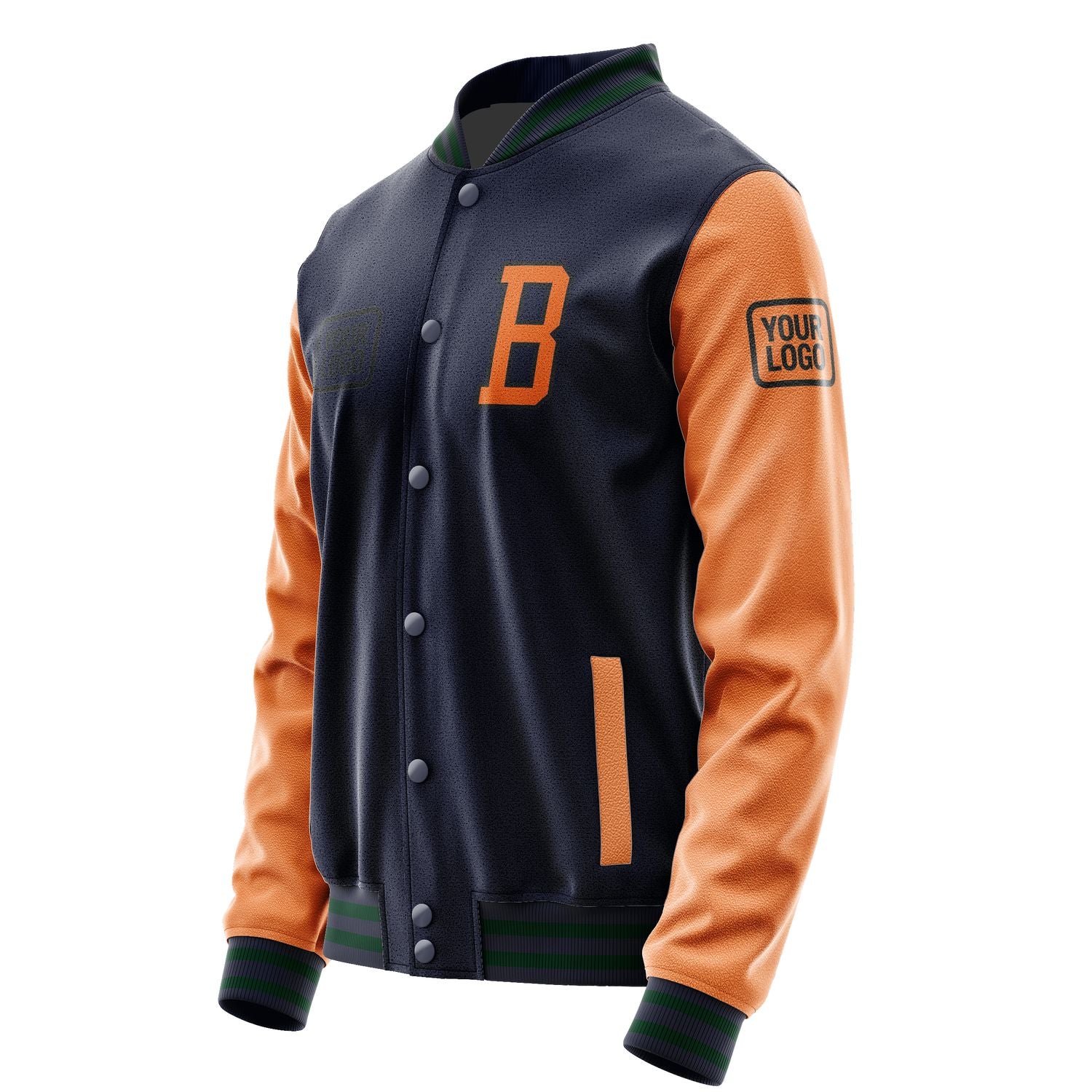 Maßgeschneidertes Stahlblau Orange Jacke JA111128110517282817