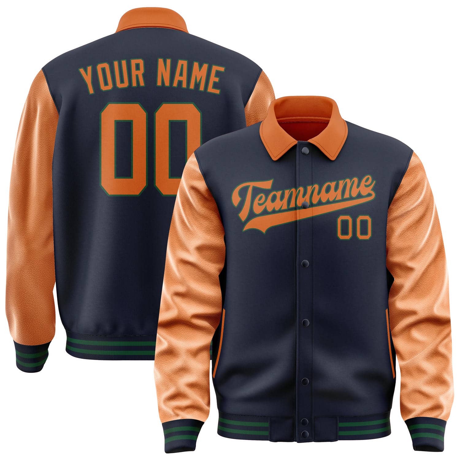 Maßgeschneidertes Stahlblau Orange Jacke JA111128110517282817