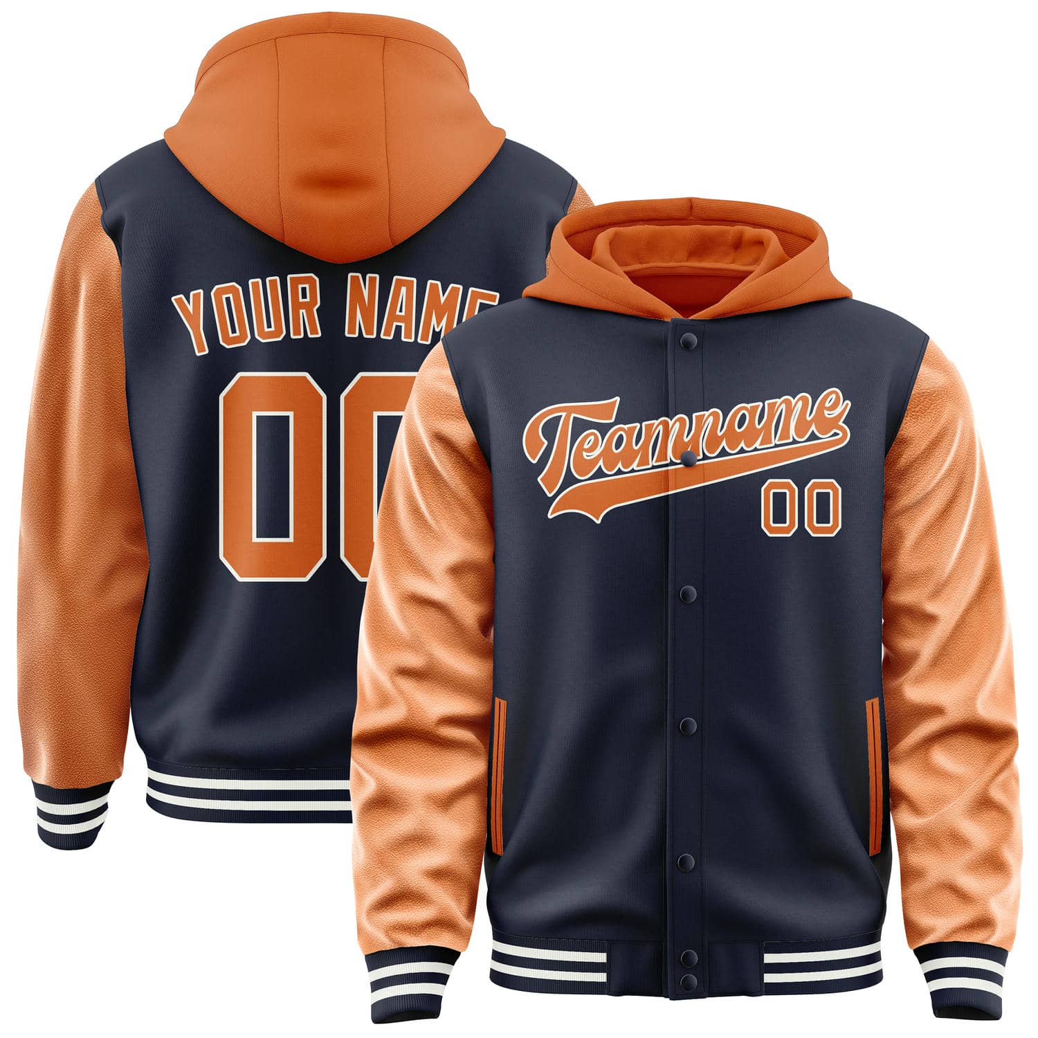 Maßgeschneidertes Stahlblau Orange Jacke JA111128111818282818