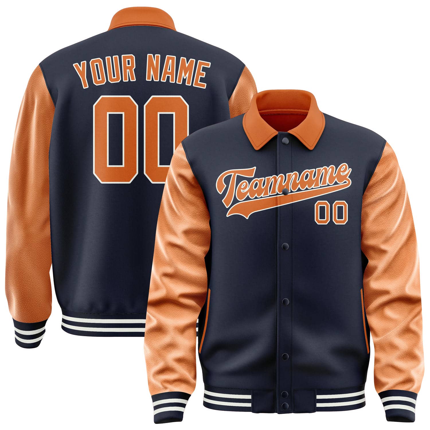 Maßgeschneidertes Stahlblau Orange Jacke JA111128111818282818