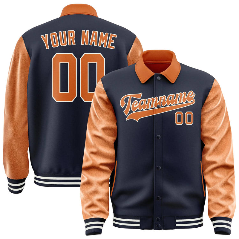 Maßgeschneidertes Stahlblau Orange Jacke JA111128111818282818