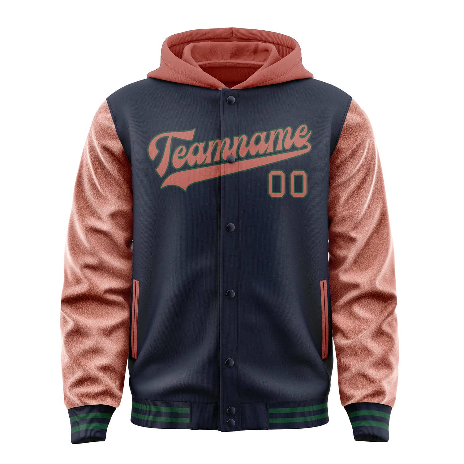 Maßgeschneidertes Stahlblau Kupferrose Jacke