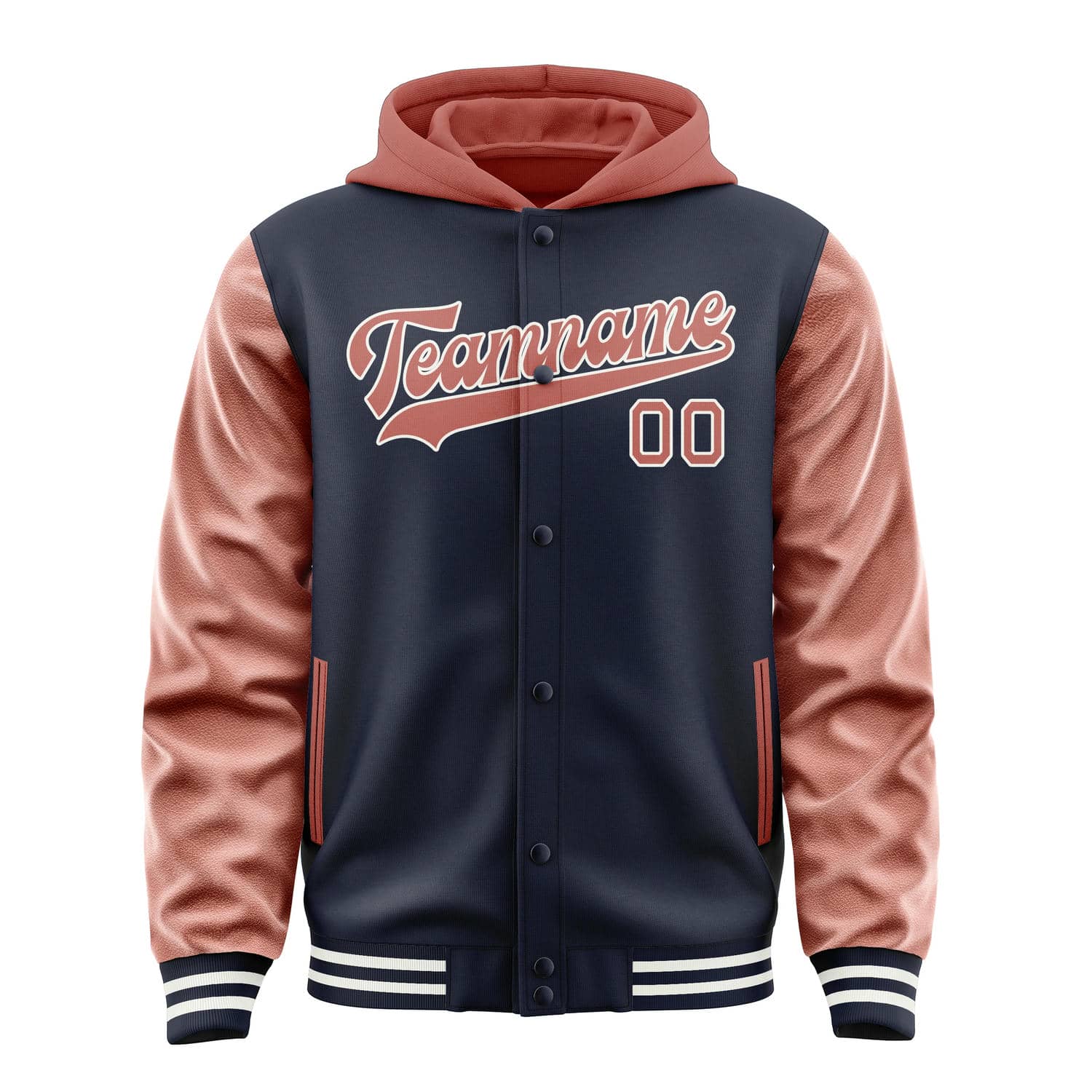 Maßgeschneidertes Stahlblau Kupferrose Jacke
