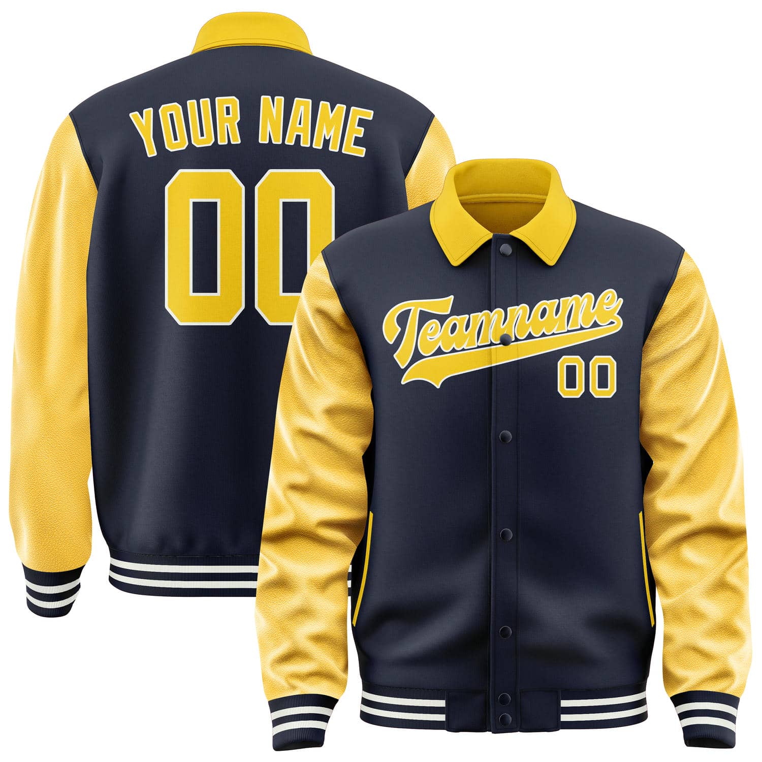 Maßgeschneidertes Stahlblau Gold Jacke JA111130111818303018