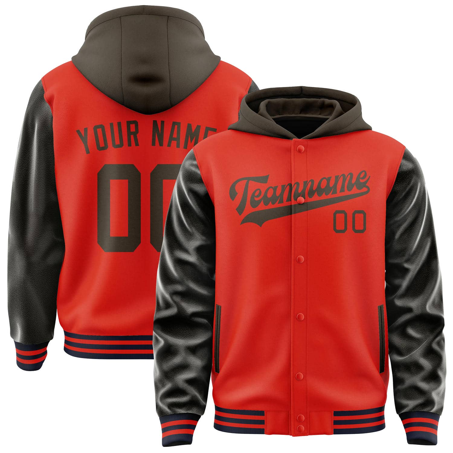 Maßgeschneidertes Orangerot Braun Jacke JA121201111217010117