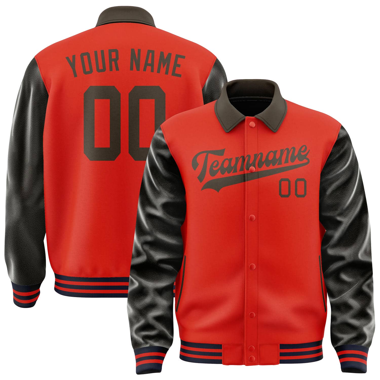Maßgeschneidertes Orangerot Braun Jacke JA121201111217010117
