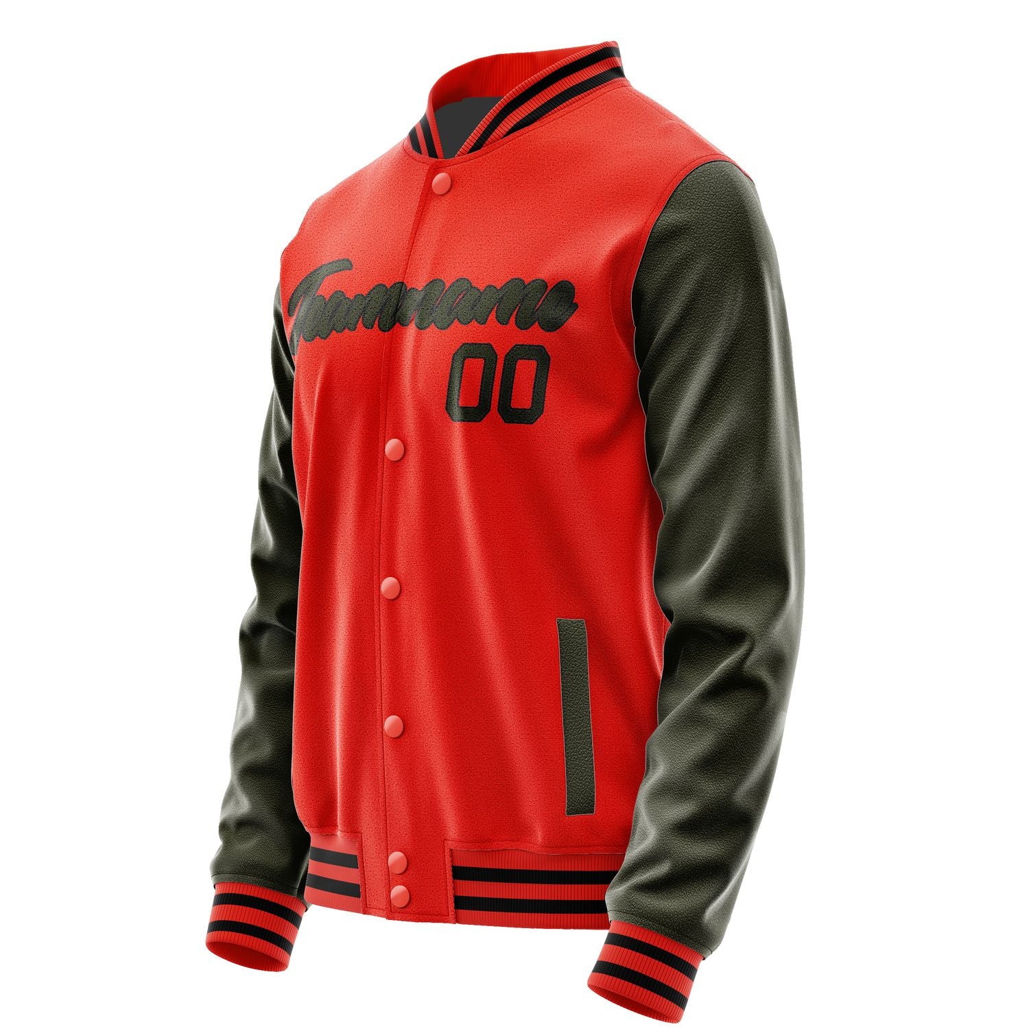 Maßgeschneidertes Orangerot Dunkles Oliv Jacke Ja1212021217B21702