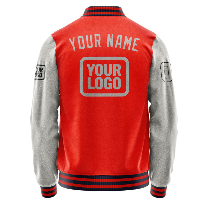 Maßgeschneidertes Orangerot Grau Jacke JA121204111217040417