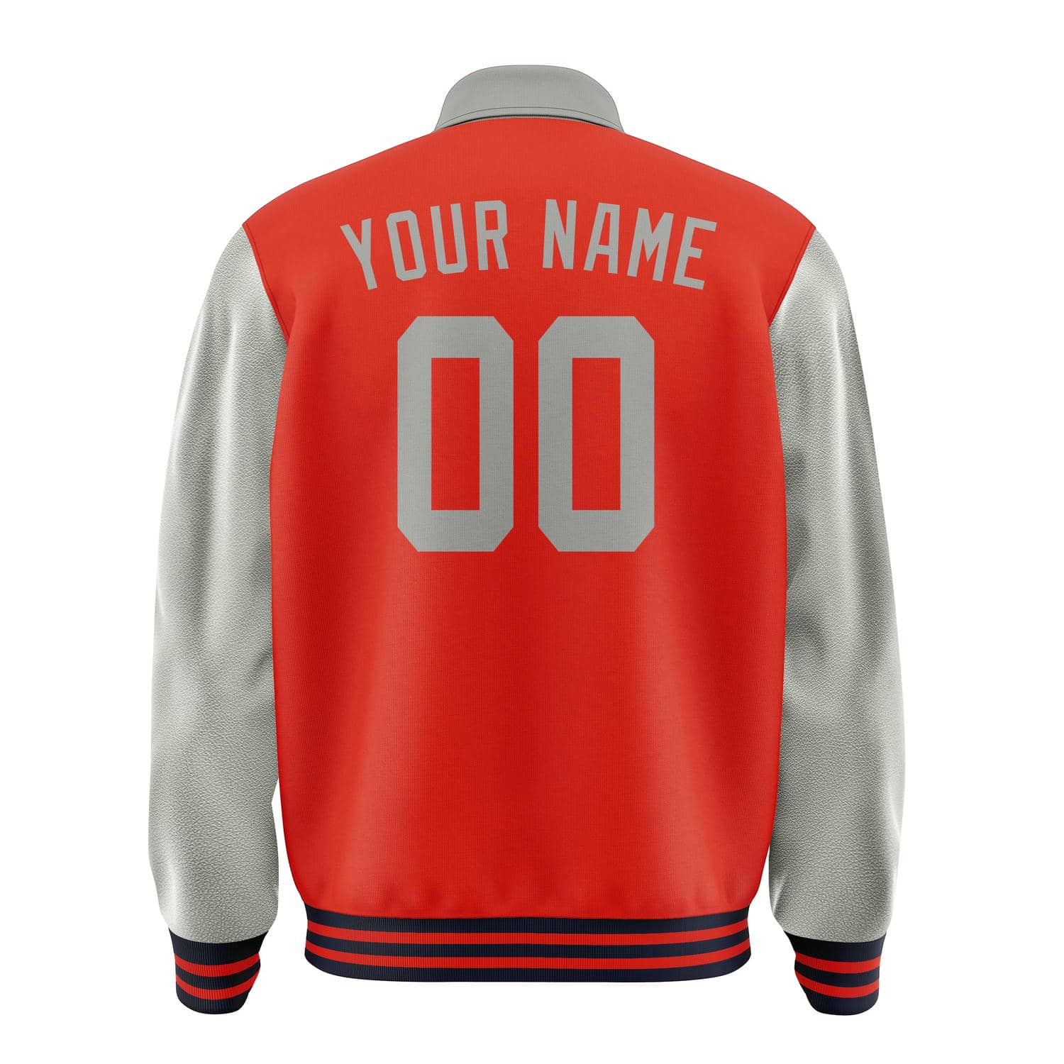 Maßgeschneidertes Orangerot Grau Jacke