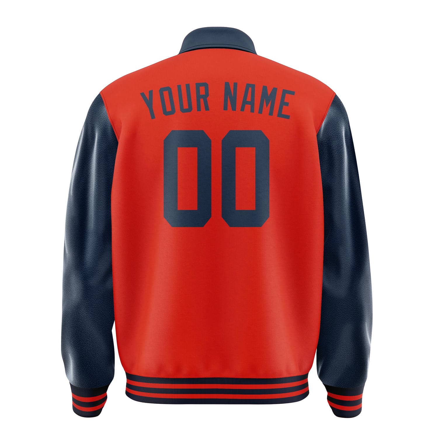Maßgeschneidertes Orangerot Marineblau Jacke