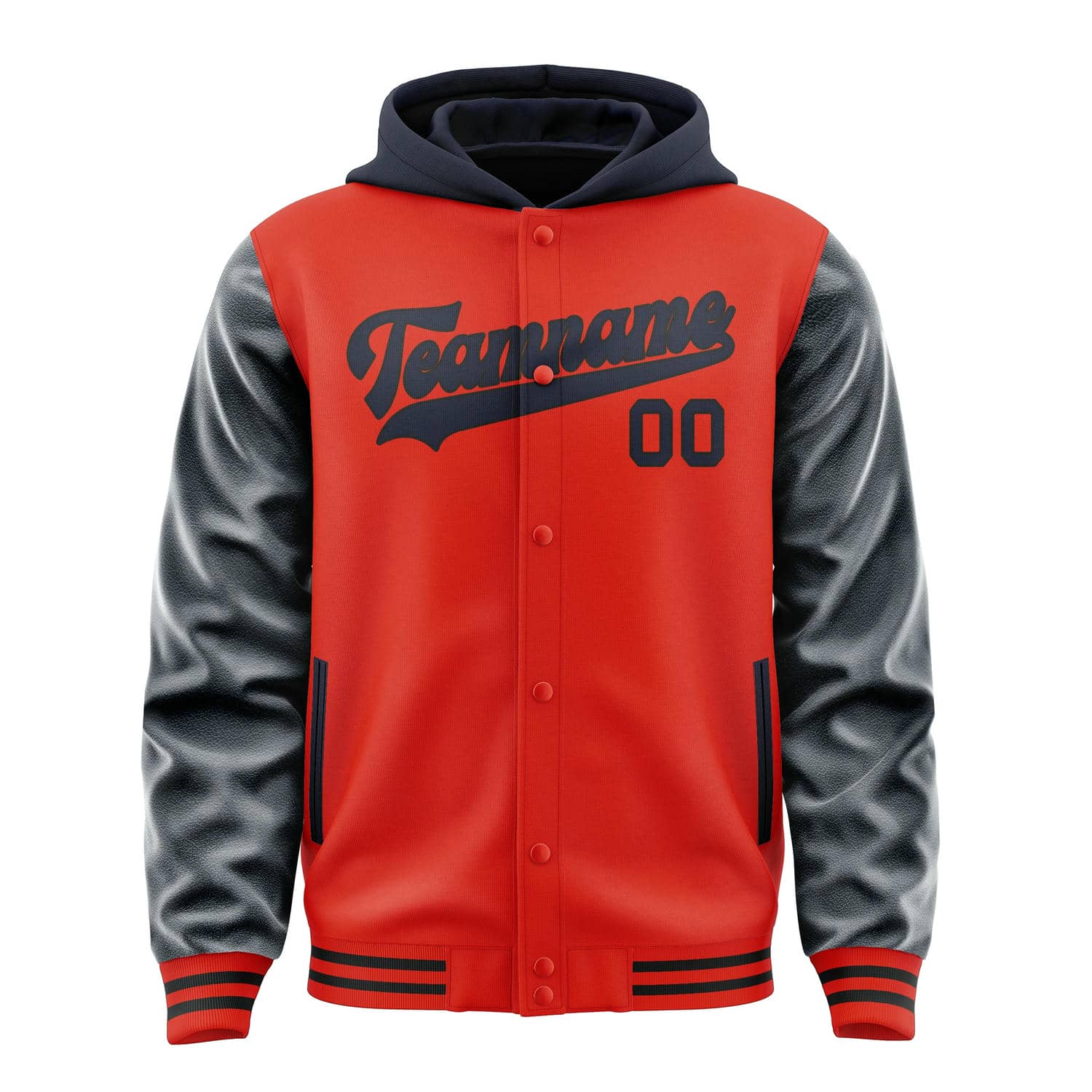 Maßgeschneidertes Orangerot Stahlblau Jacke