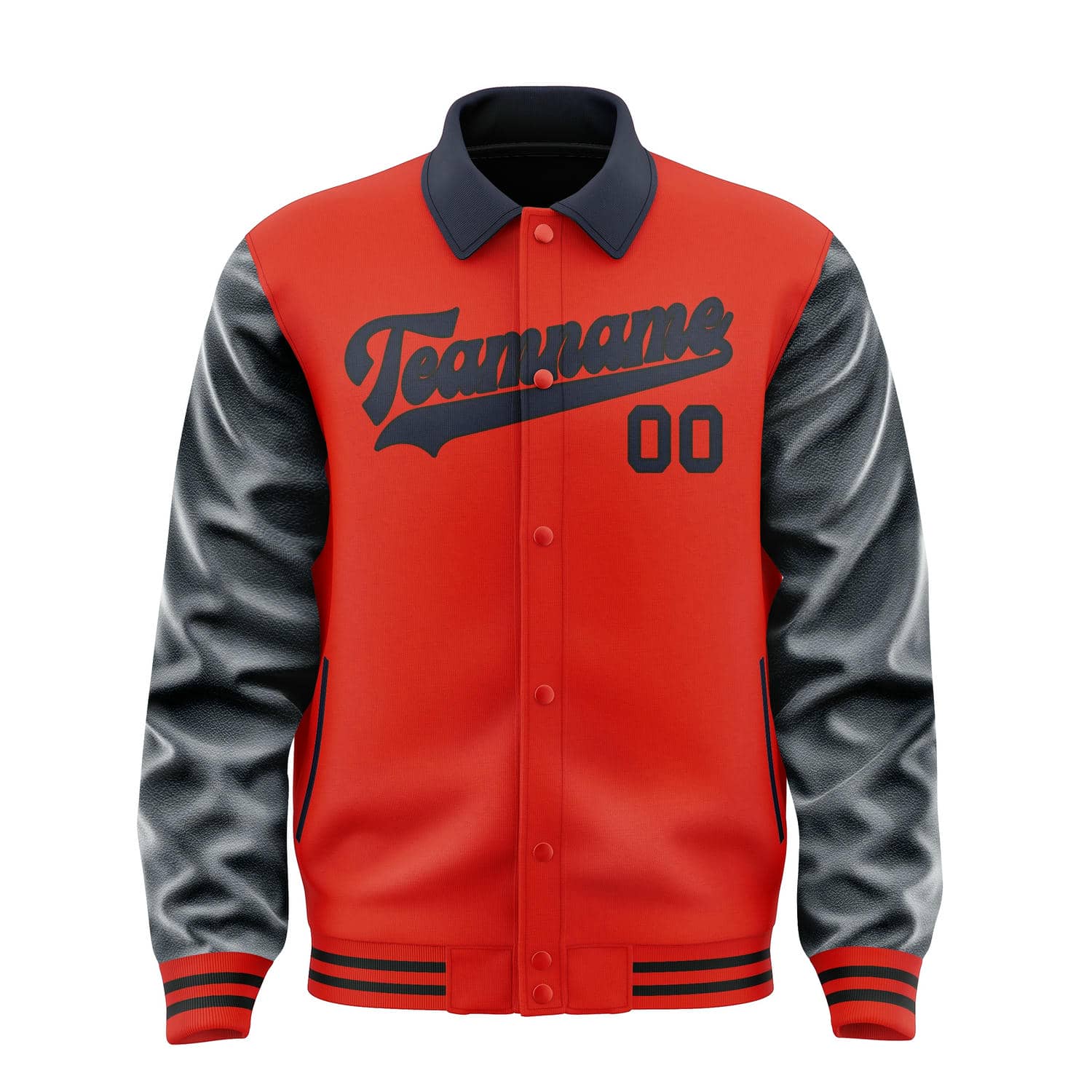 Maßgeschneidertes Orangerot Stahlblau Jacke