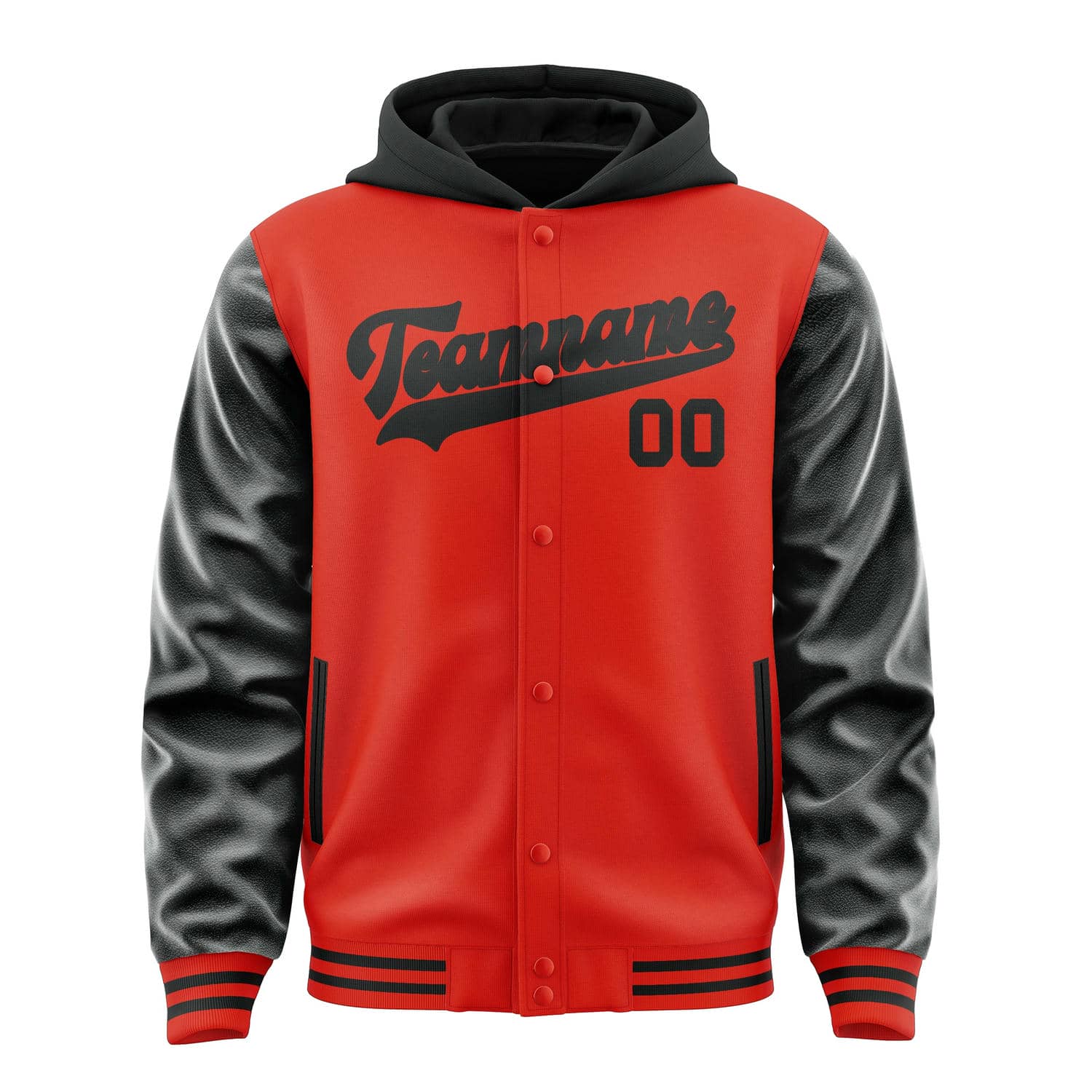 Maßgeschneidertes Orangerot Schwarz Jacke