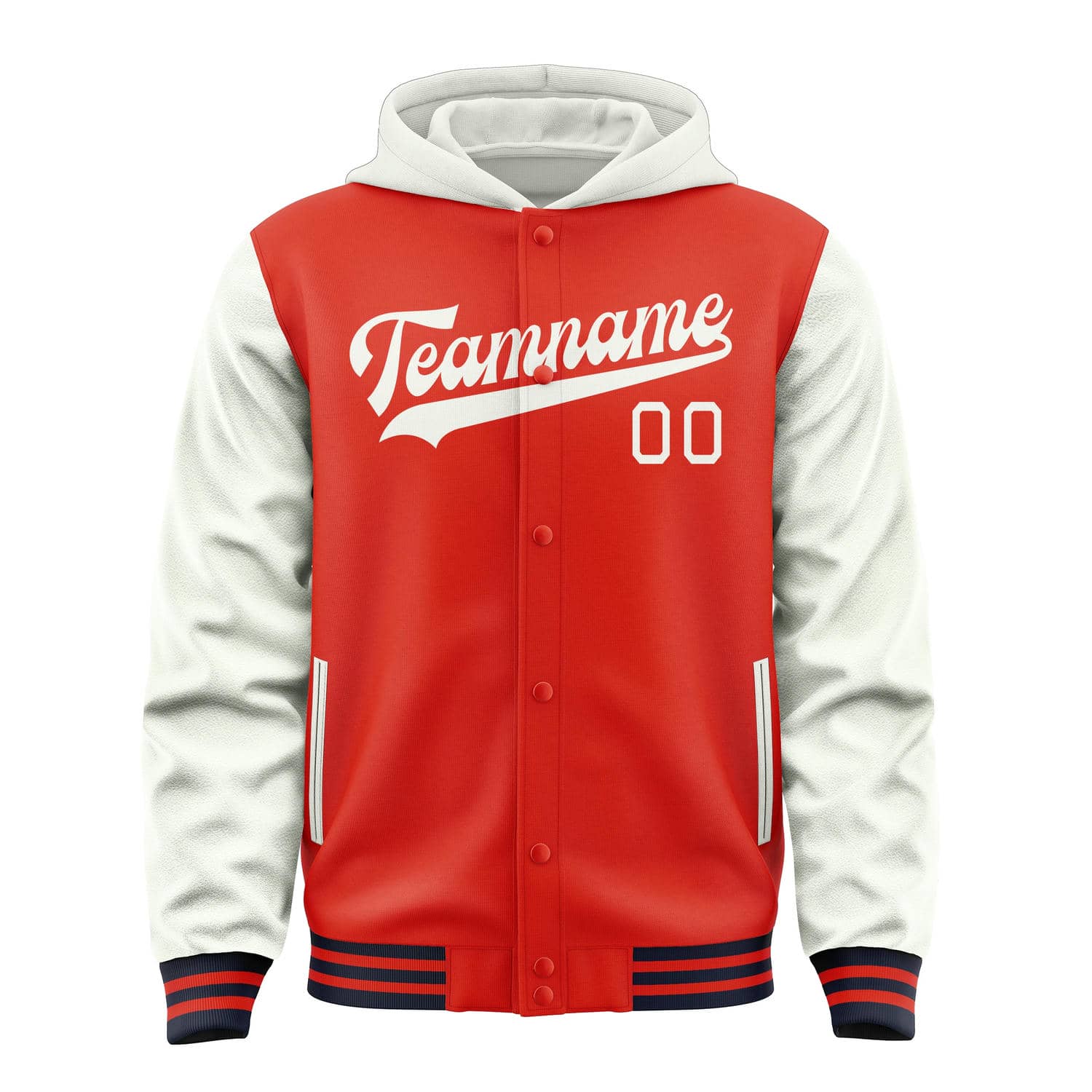 Maßgeschneidertes Orangerot Weiß Jacke