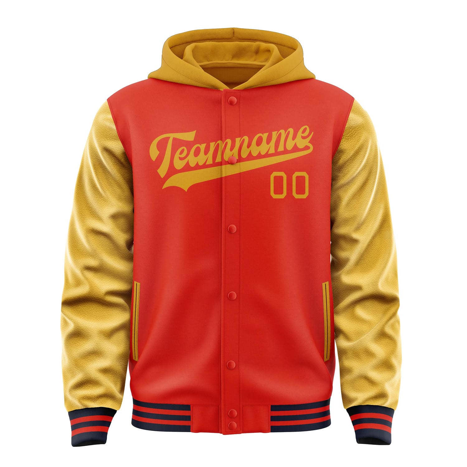 Maßgeschneidertes Orangerot Gelb Jacke