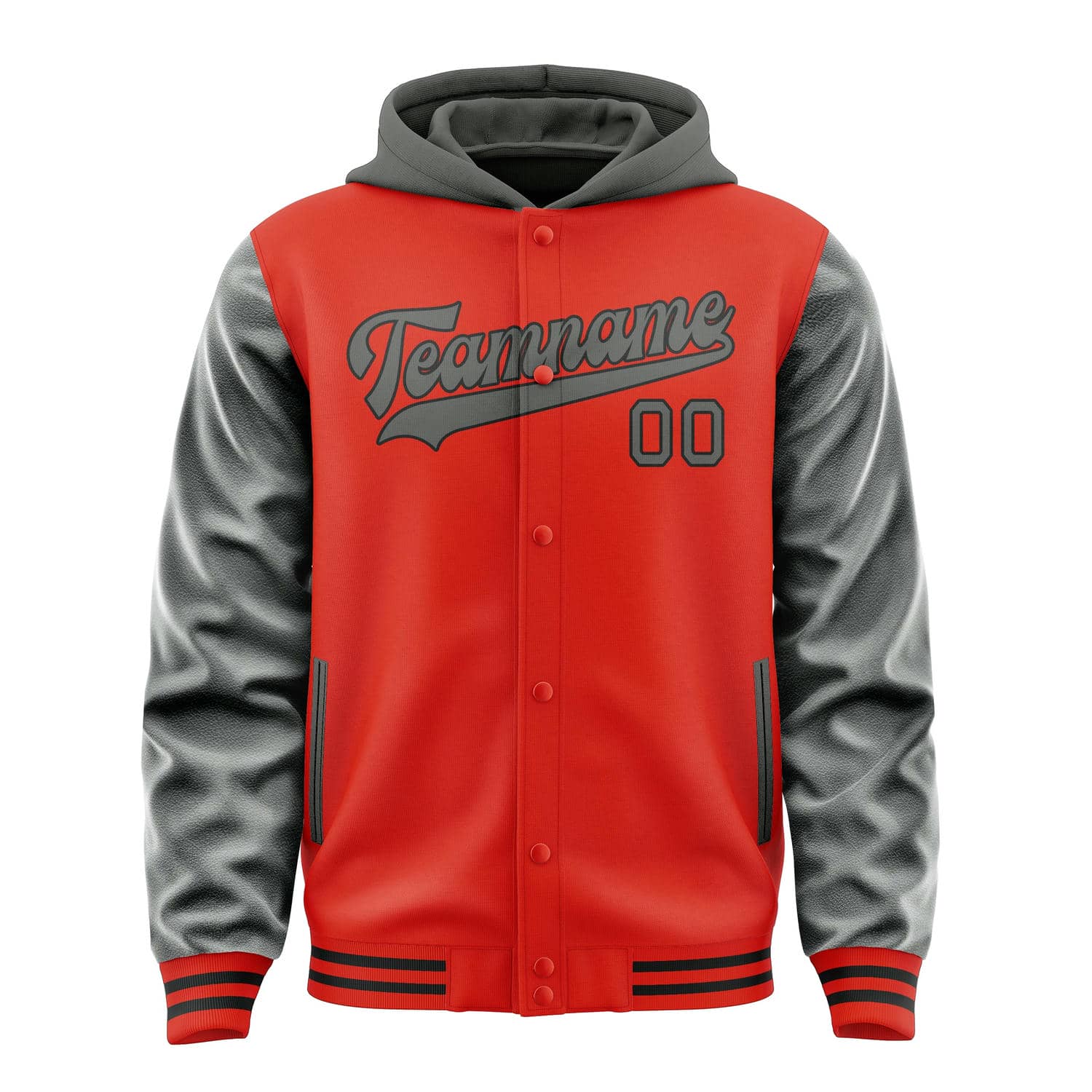 Maßgeschneidertes Orangerot Dunkelgrau Jacke