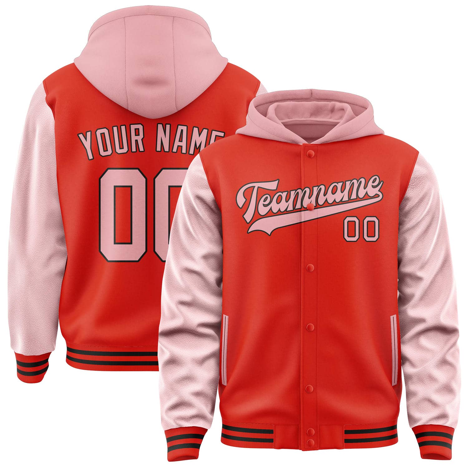 Maßgeschneidertes Orangerot Rosa Jacke JA121221121717212117