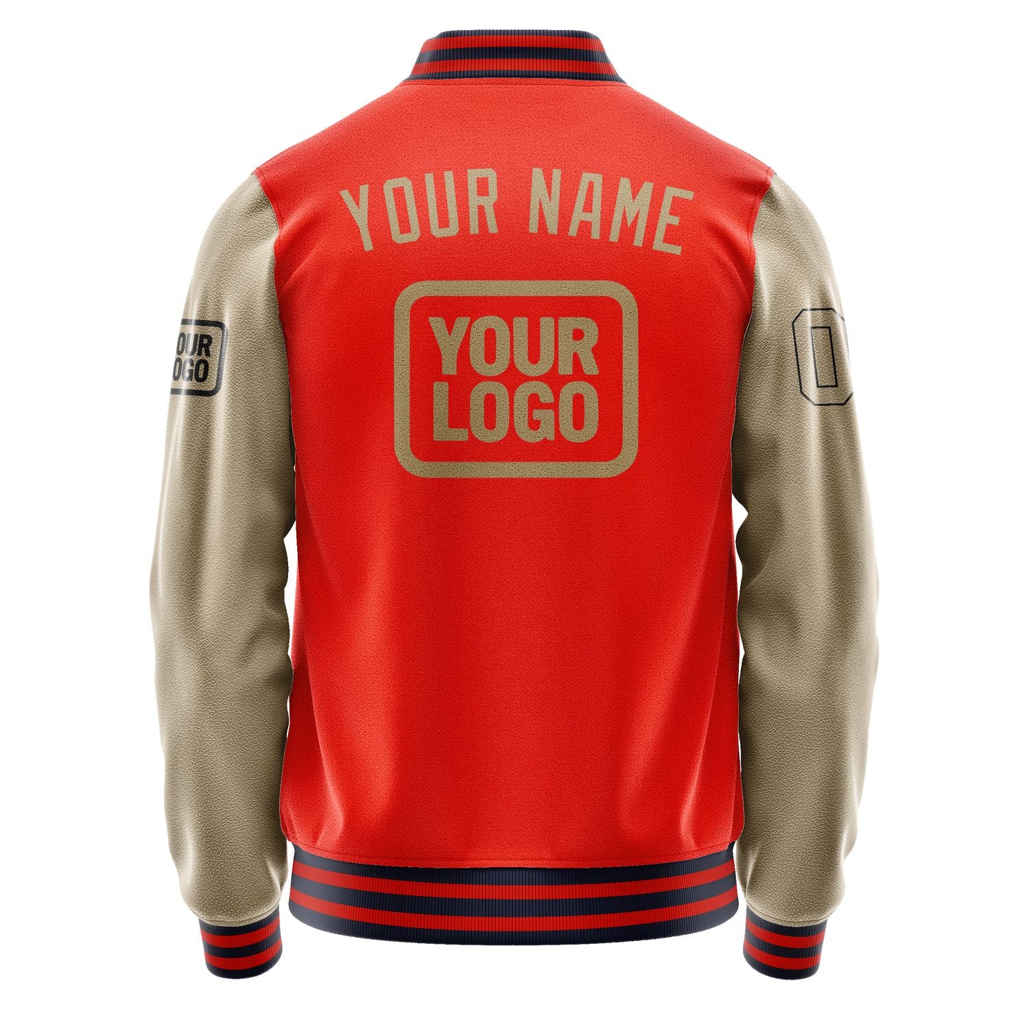 Maßgeschneidertes Orangerot Hellkhaki Jacke JA121225111217252517