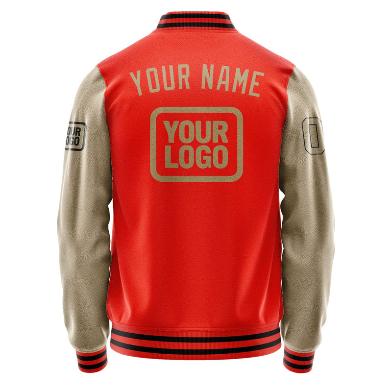 Maßgeschneidertes Orangerot Hellkhaki Jacke JA121225121717252517