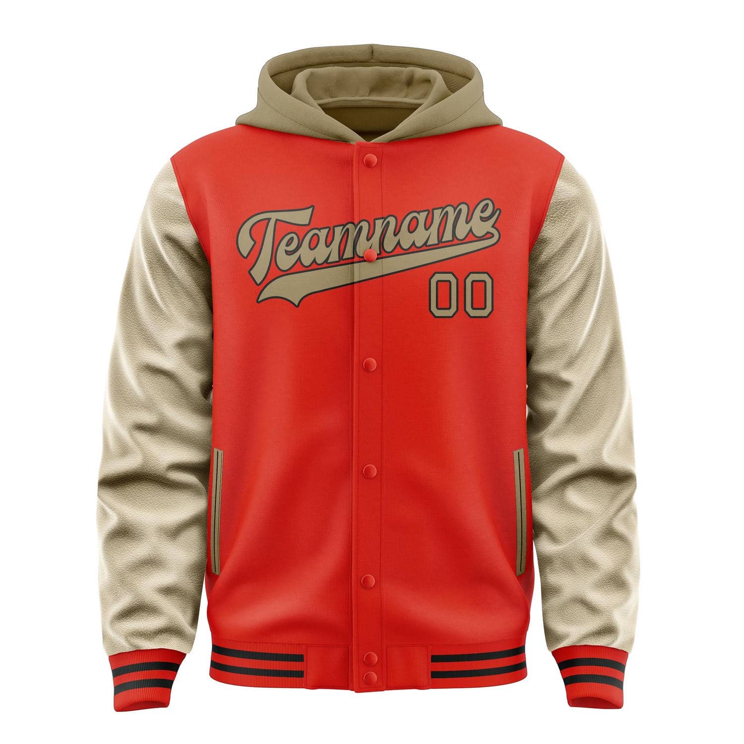 Maßgeschneidertes Orangerot Hellkhaki Jacke