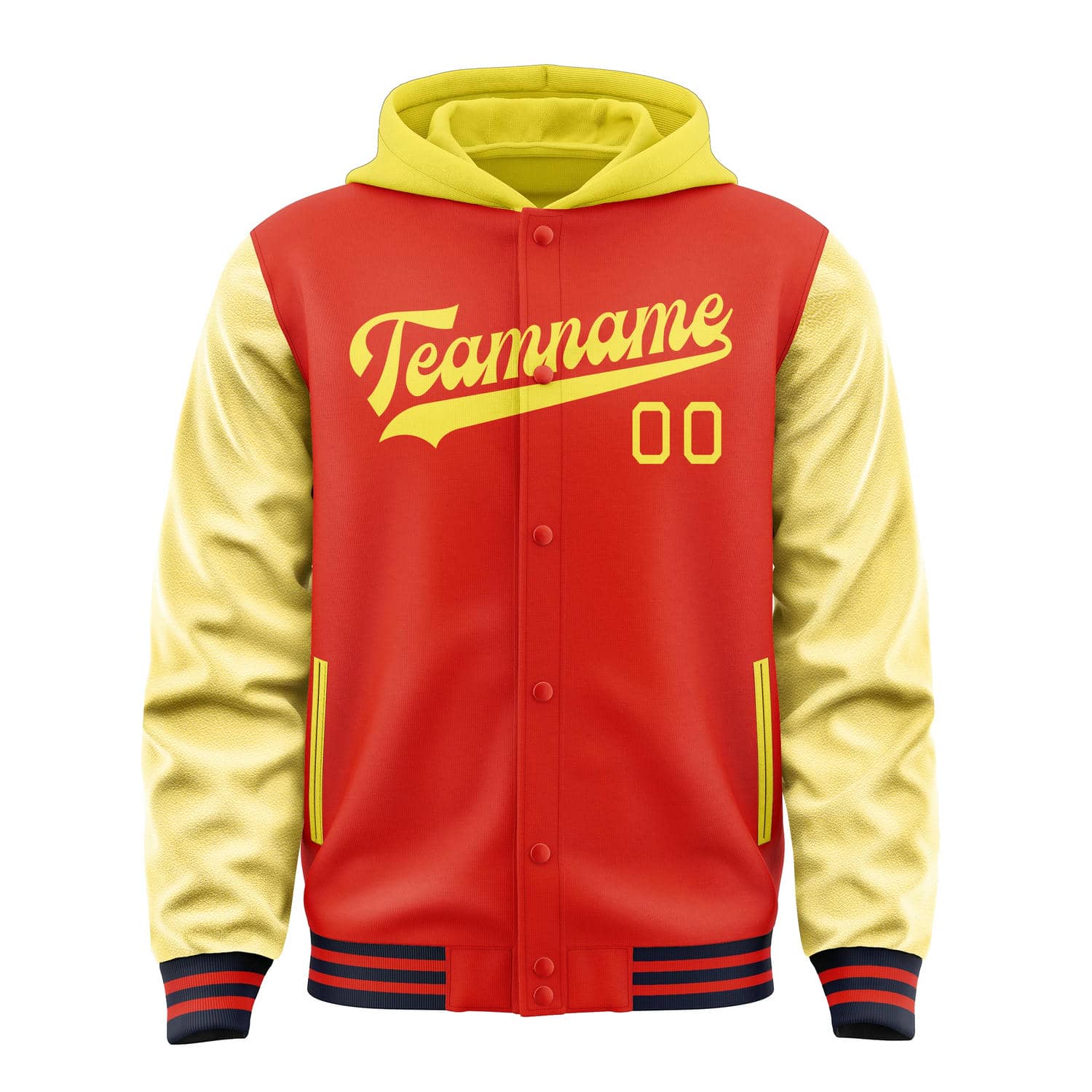 Maßgeschneidertes Orangerot Blassgelb Jacke